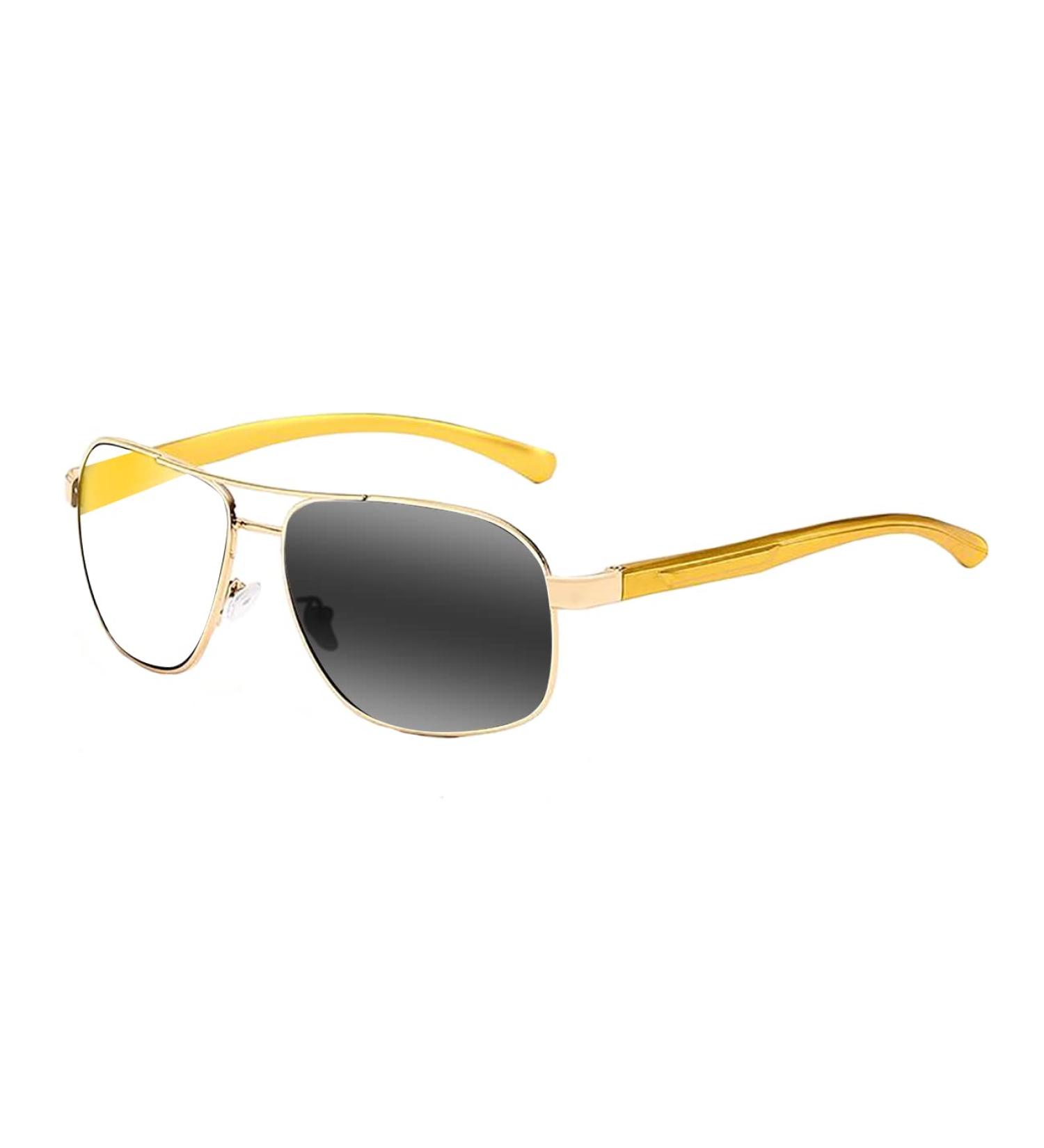 Shop UV400 Multifocal Progressive Sunglasses for Men & Women - Transition Photochromic Reading Glasses in Gold 2.75x | International Shipping Available - Buy Online on GoSupps.com