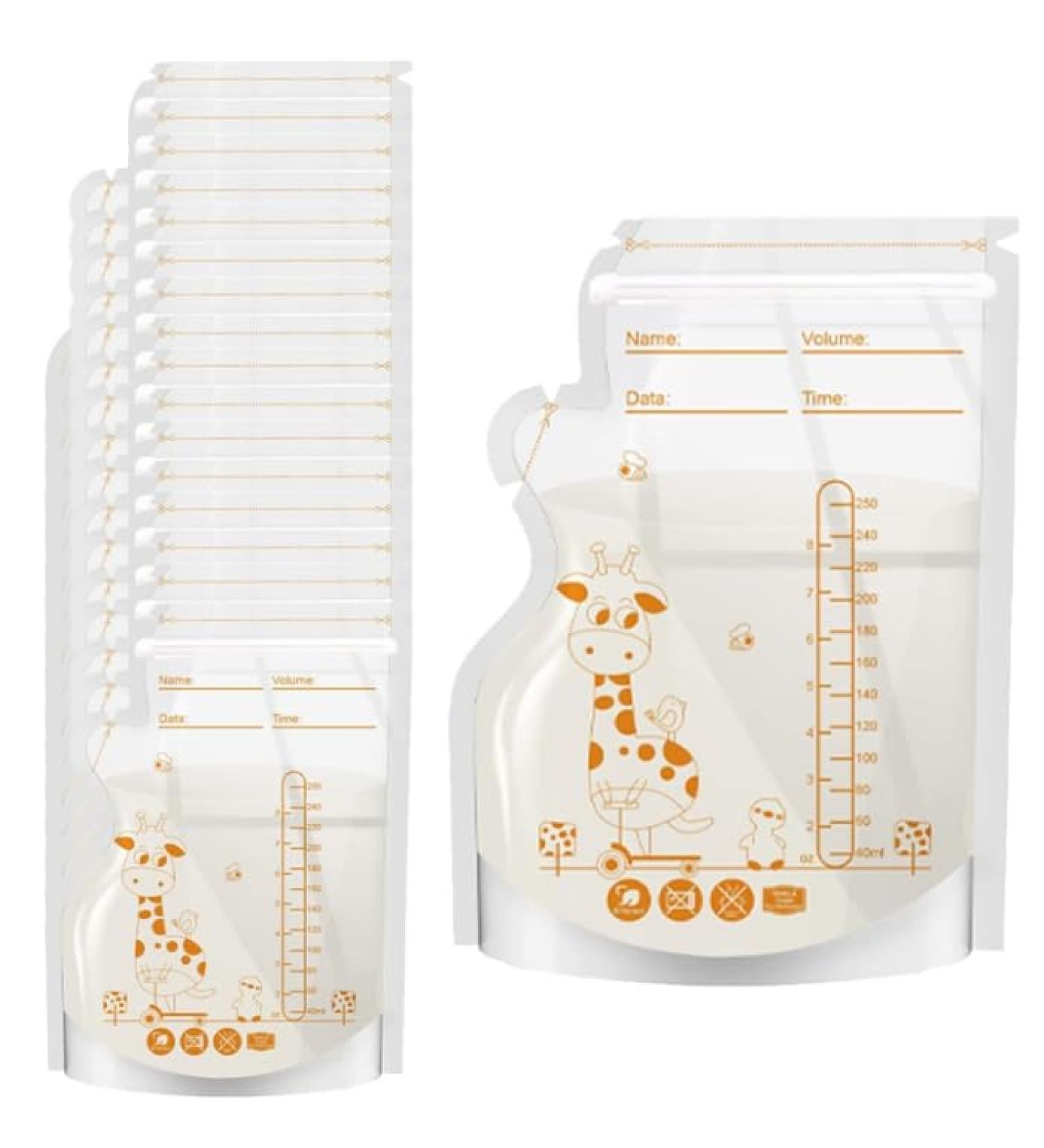 40-Pack BPA-Free Breast Milk Storage Bags | Space-Saving Freezing Bags | 250 ml Breast Milk Bags for Safe Storage - Buy Online on GoSupps.com