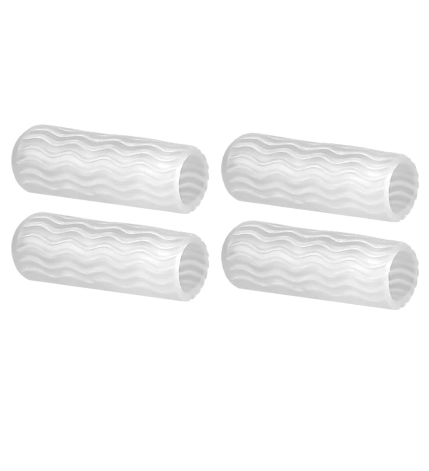 DOITOOL 4 Pairs Sleeve Protectors Silicone Gel Silicone Toe Sleeves Toe Sleeves Toe Protectors Soft Toe Tubes Toe Caps Toe Gel Protectors Toe Sleeve Toe Caps Toe Protectors White