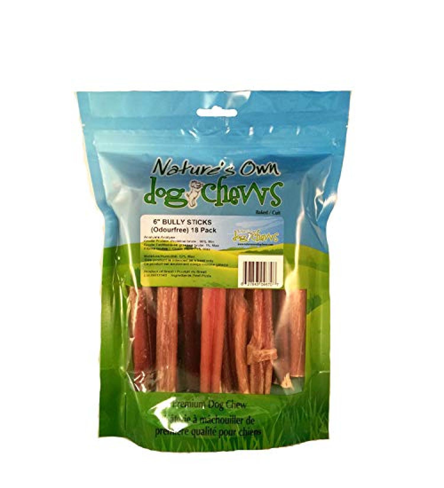 Nature's Own Bull Stick 6" -18 Pack