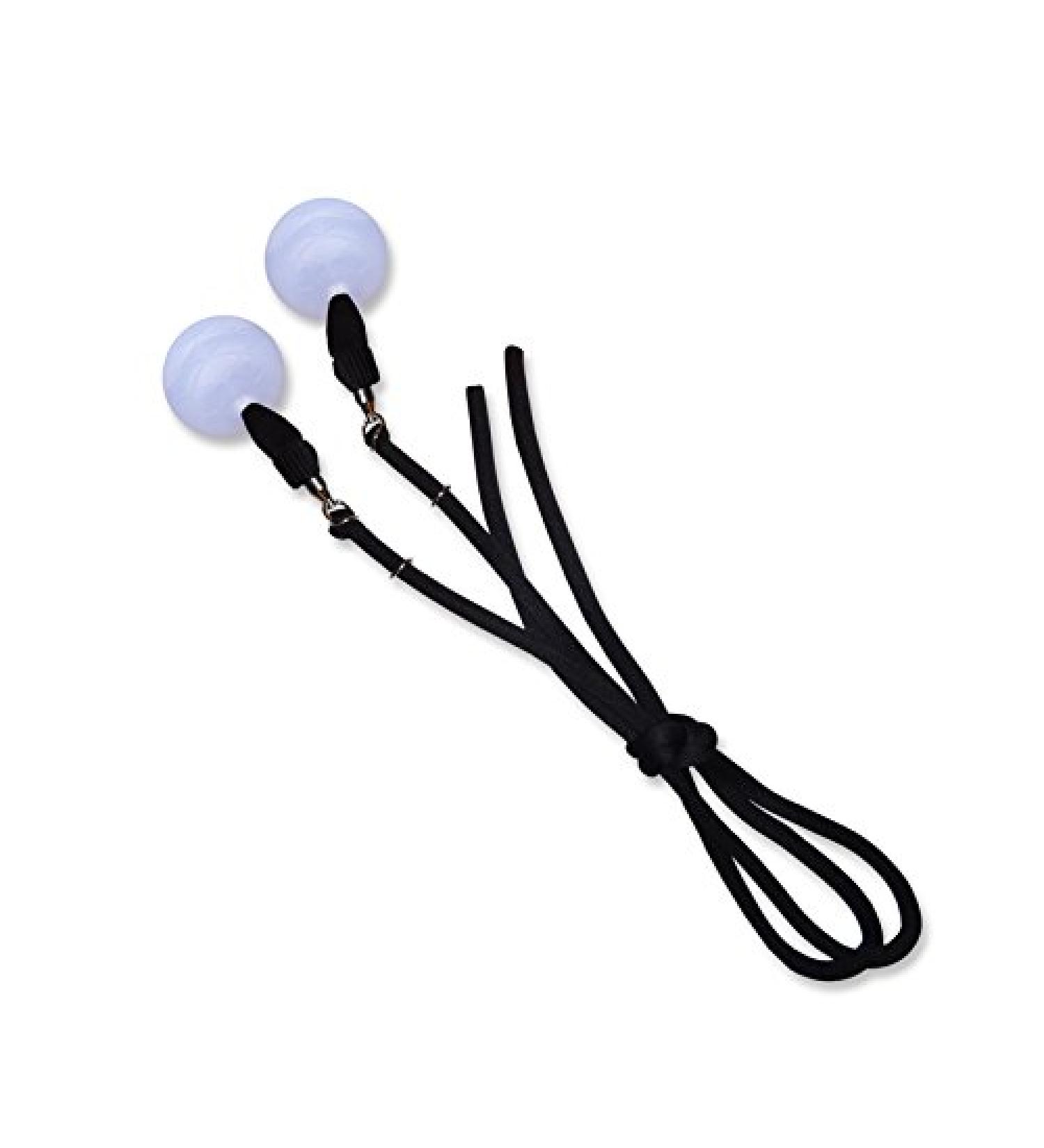 UltraPoi UltraLeash w/ UltraGrips (Black) Soft Cord Leash System - LED Poi Leash | Raves and Concerts