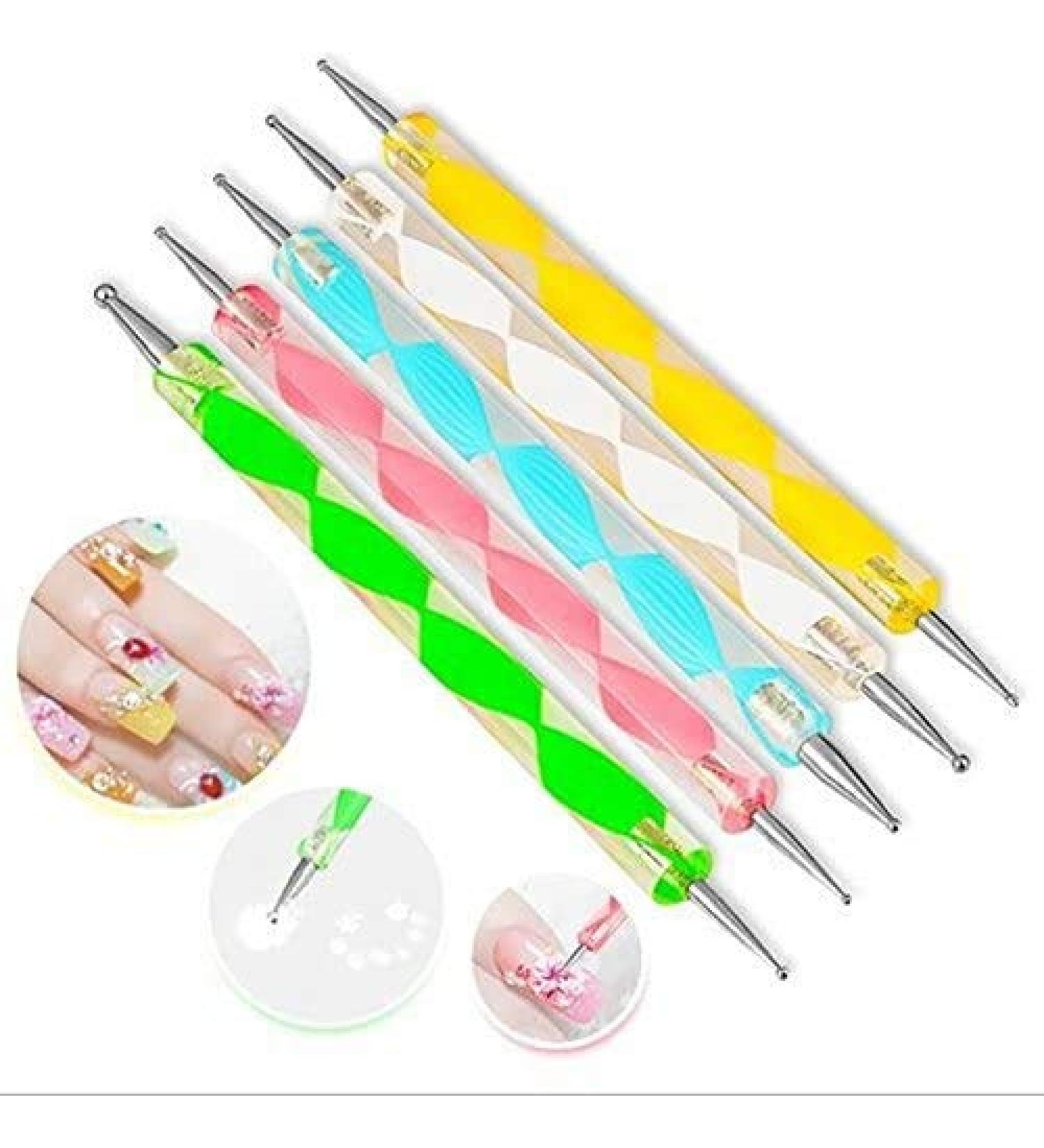 5PCS Nail Art Dotting Brush Pen Set for Painting and Design - Multicolour - Buy Online on GoSupps.com