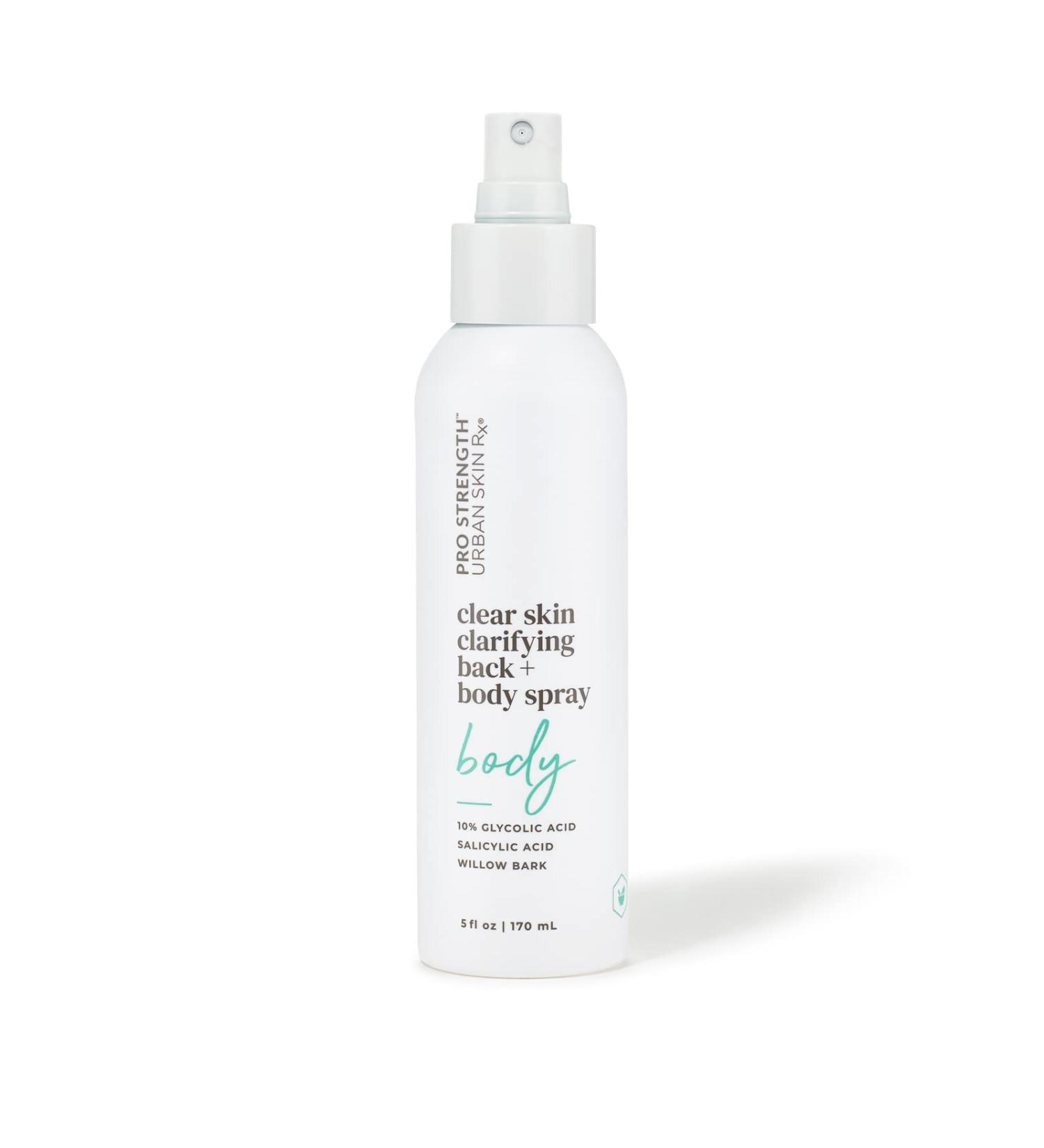 Urban Skin Rx Clear Skin Clarifying Back & Body Spray | Exfoliates & Improves Blemishes | Glycolic & Salicylic Acids | 5.0 Oz - Buy Online on GoSupps.com