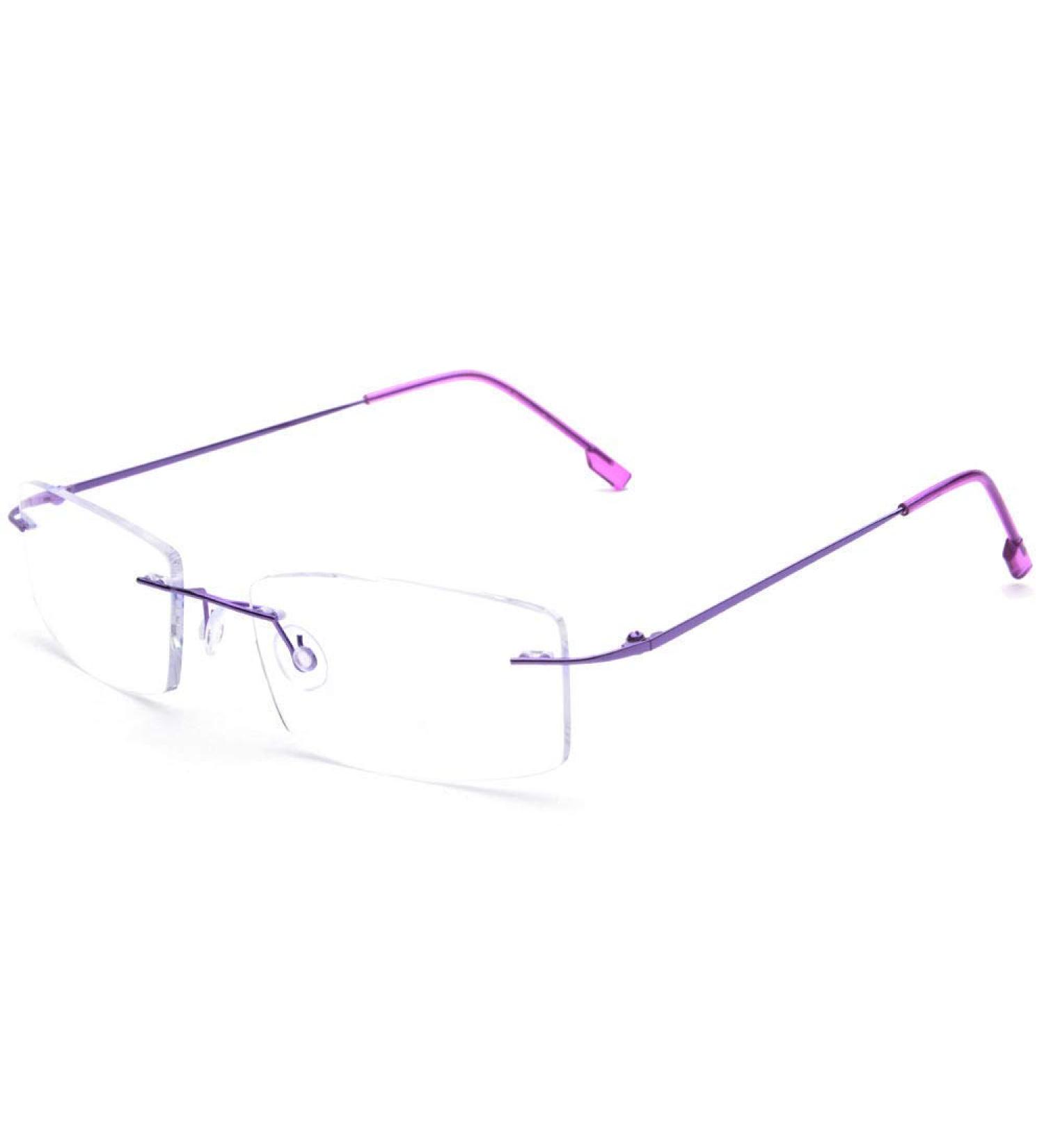 Rongchy Super Light Titanium Myopia Glasses -0.50 to -6.00 | Fashionable Nearsighted Eyewear for Men & Women | -4.5 Purple Frame - Buy Online on GoSupps.com