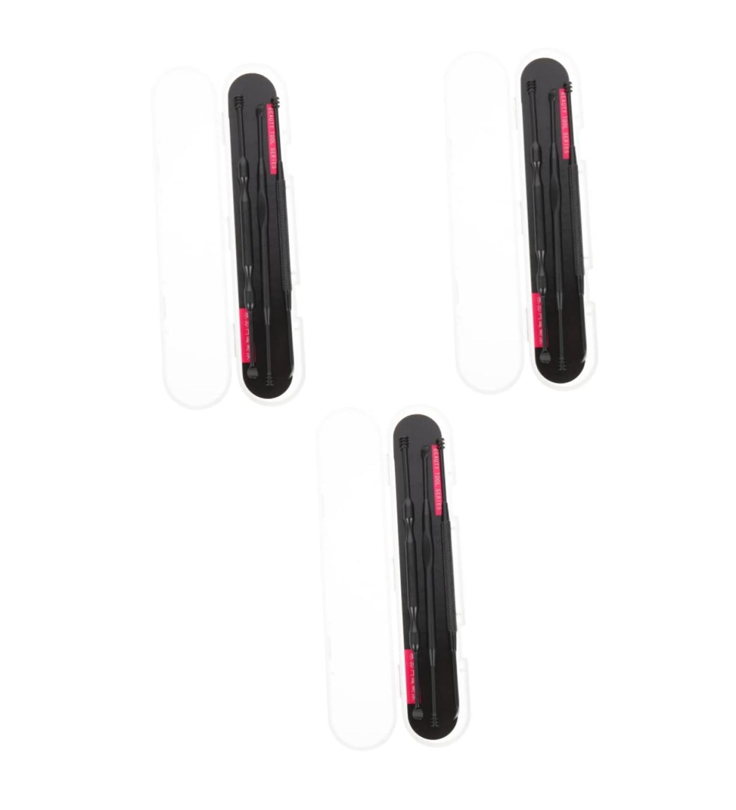 Healifty 3 Sets Stainless Steel Ear Pick Household Tools - Ear Wax Remover and Cleaner - Reusable Earwax Tool - Black Dual Purpose - Ear Supplies - 14.5cm x 3cm x 1.2cm (3pcs) - Buy Online on GoSupps.com