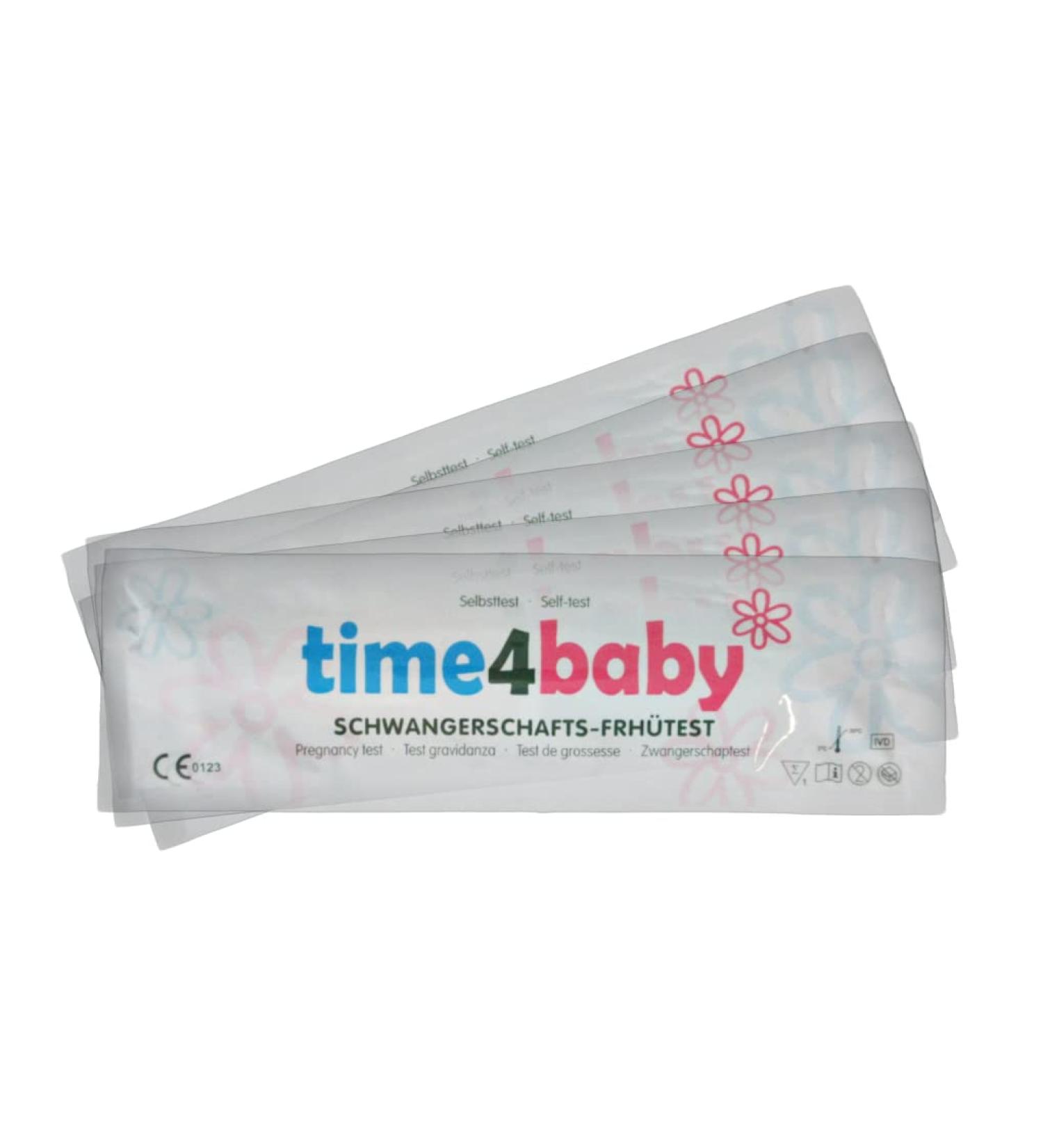 time4baby: 5 Pregnancy Midstream Tests 10mIU/mL 1 count (Pack of 5) - Buy Online on GoSupps.com