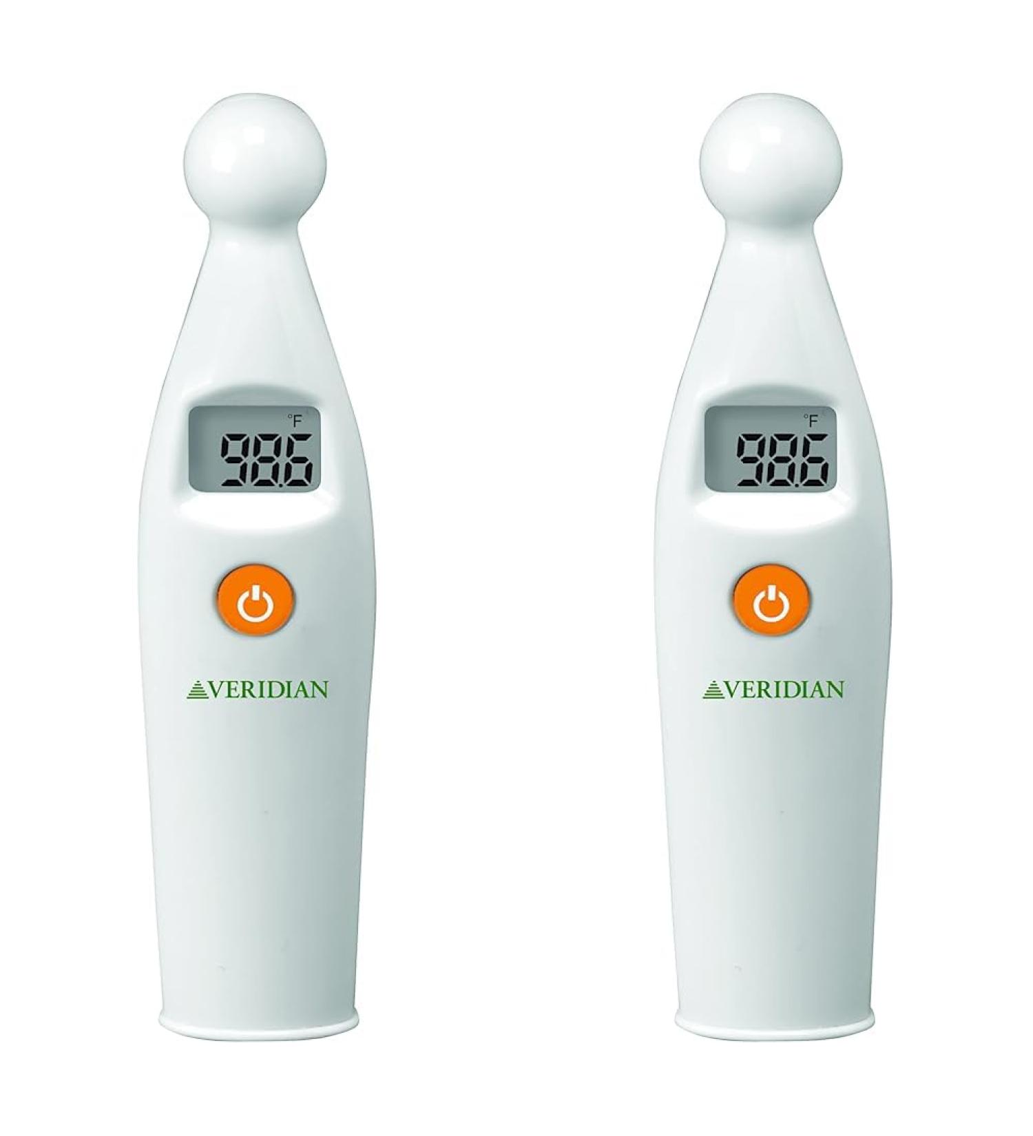 Veridian Healthcare Temple Thermometer | Infrared Fast Readout | Fever Alert | Backlit Display | Programmable Timer | 1-Year Warranty (Pack of 2) - 2-Pack - Buy Online on GoSupps.com