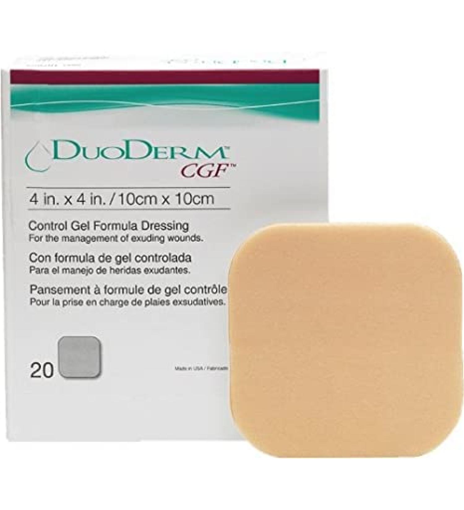 ConvaTec DuoDERM CGF Hydrocolloid Sterile Dressing 4x4" | Box of 20 | Ideal for Partial & Full-Thickness Wounds | International Shipping Available - Buy Online on GoSupps.com