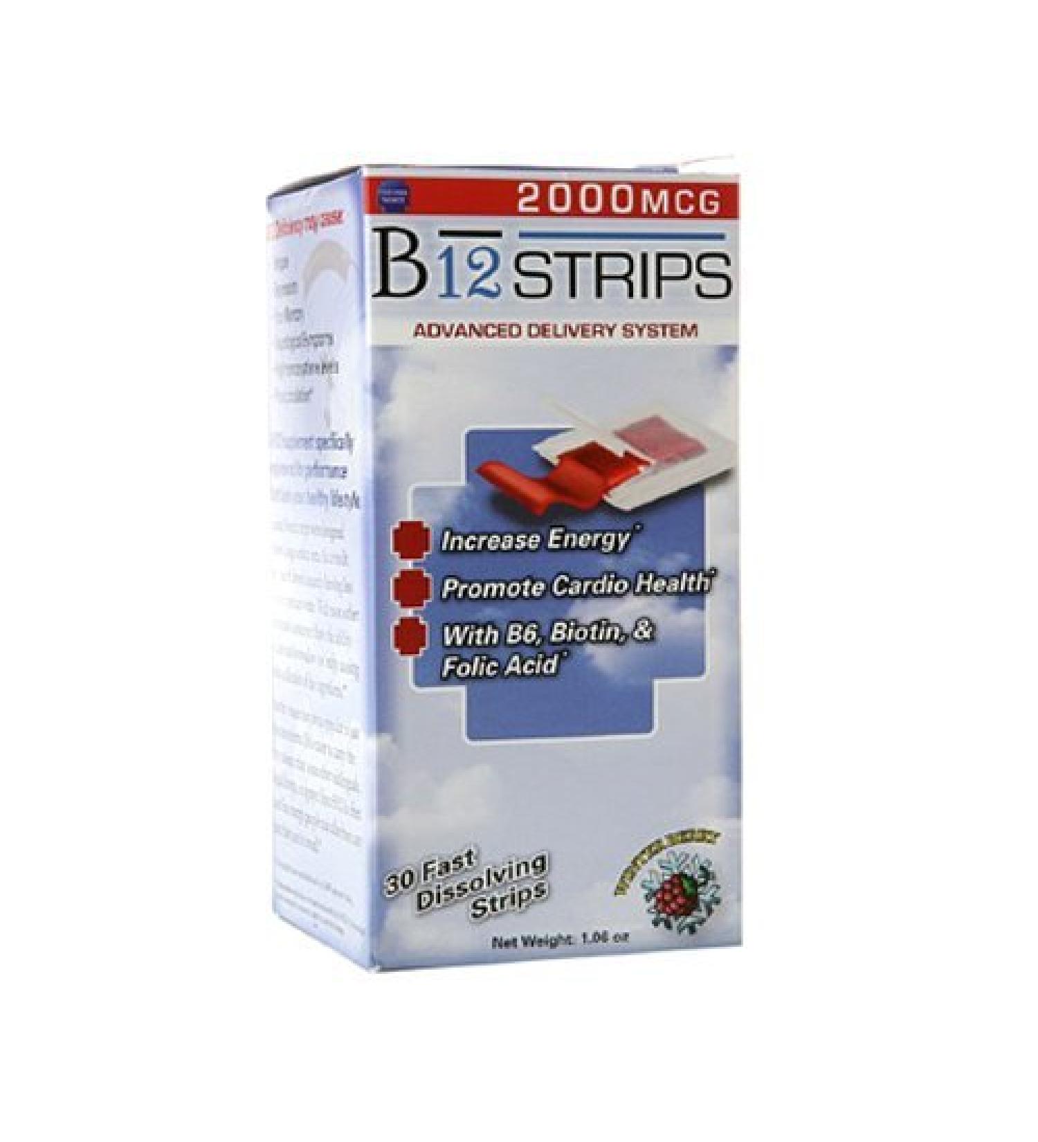 Essential Source Vitamin B12 Strips with B6 and Biotin 2000 mcg - 30 Day Supply