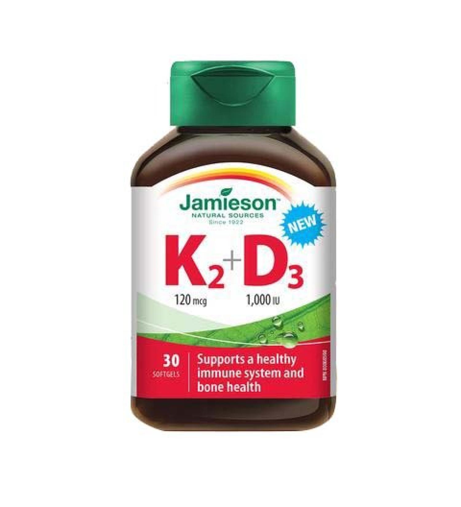 Jamieson Vitamin K2 + D3 120mcg/1000IU 30 softgels