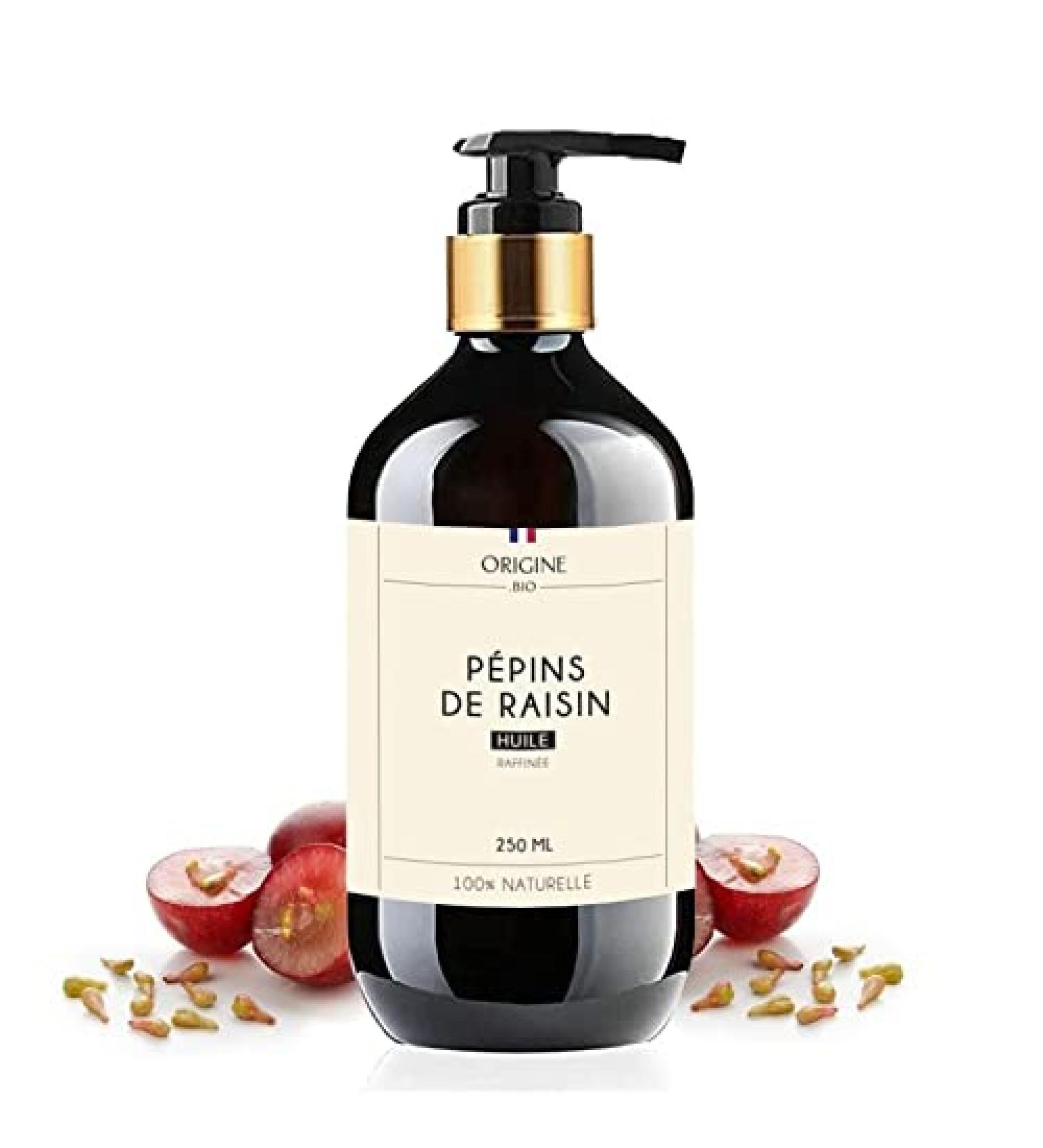 Origine Grape Seed Oil 250 ml 100% Natural Glass Bottle for Hair and Skin French Brand Hair Body - Buy Online on GoSupps.com