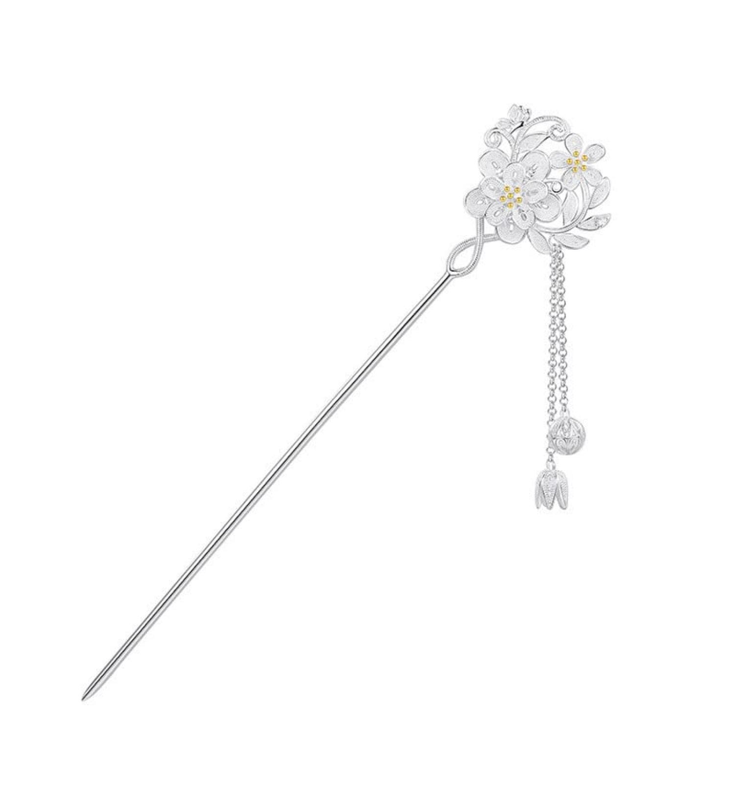 HangErFeng Silver Hairpin Hanfu Accessories Flower Butterfly Hairclip 604 - Buy Online on GoSupps.com