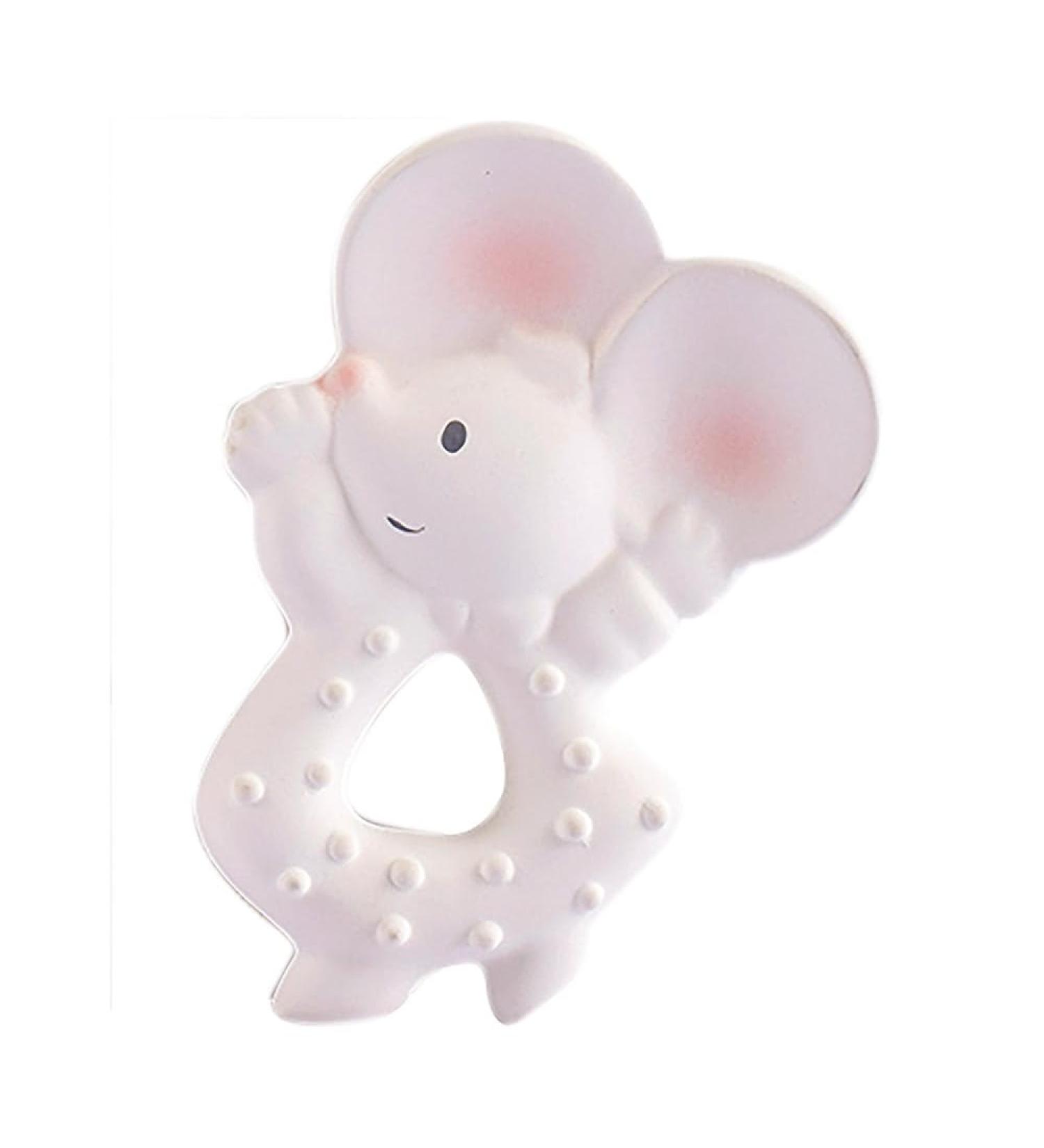 Tikiri Natural Rubber Teething Ring - Meiya Mouse Baby Toy in Gift Box | 0+ Months | Eco-Friendly 11cm - Buy Online on GoSupps.com