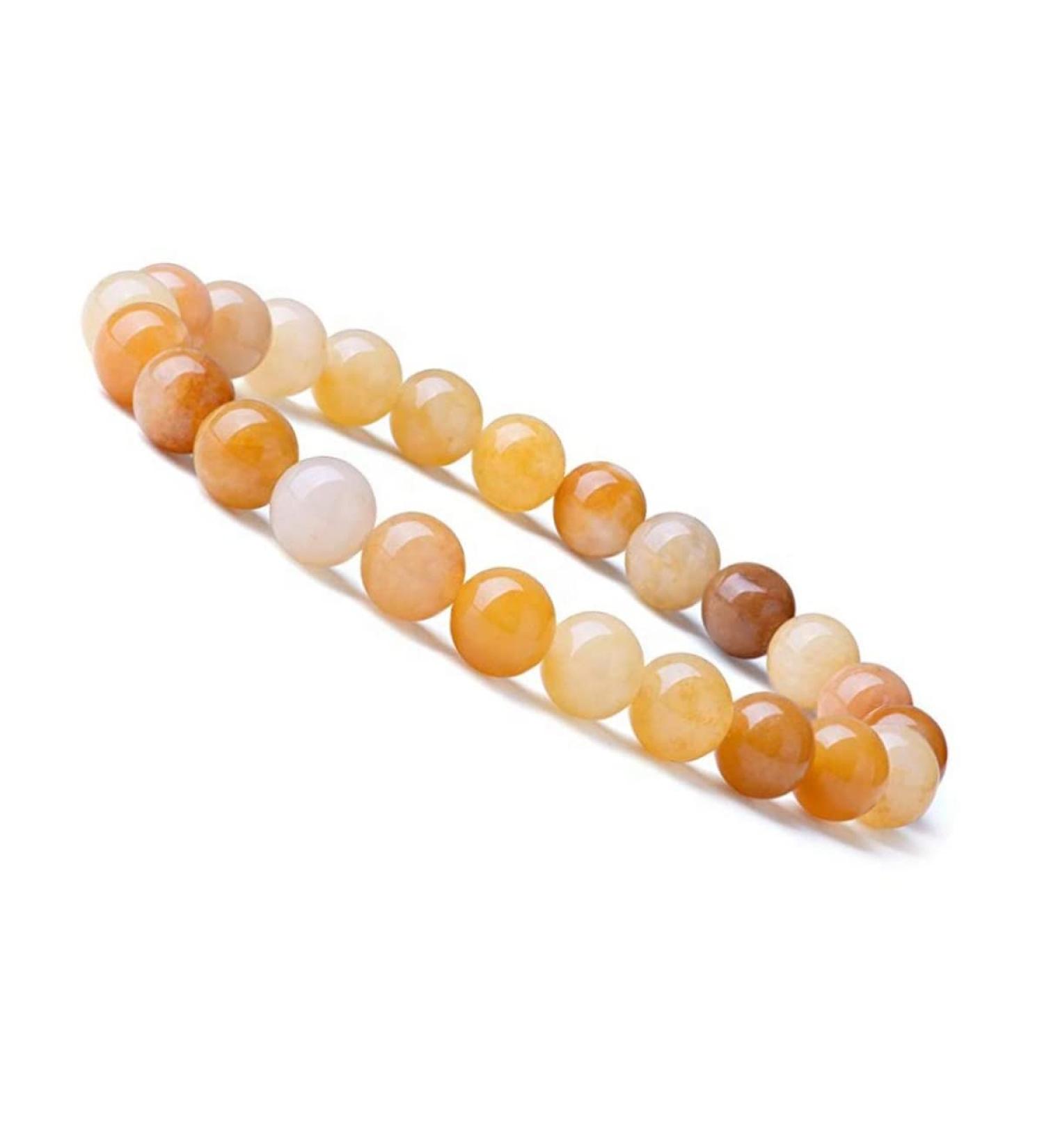 Emilys Gems Power - Chakra Bracelets | Stretchable | 8mm Natural Stone - For your well-being Yellow Jade