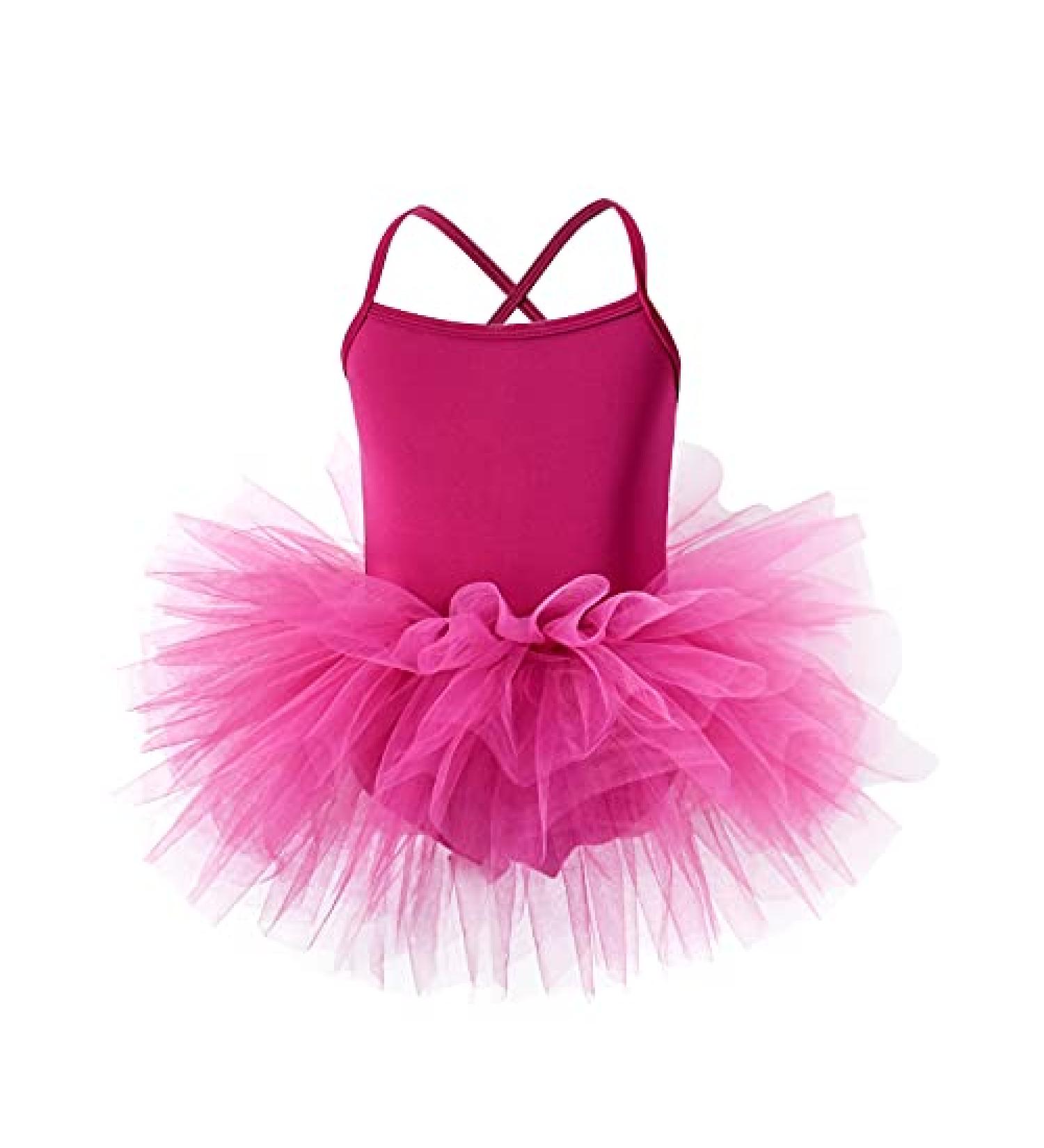 KARETT Toddler Girls Ballet Leotard & Tutu Dress | Criss Cross Back Straps | Rose Purple | 2-4T - Buy Online on GoSupps.com
