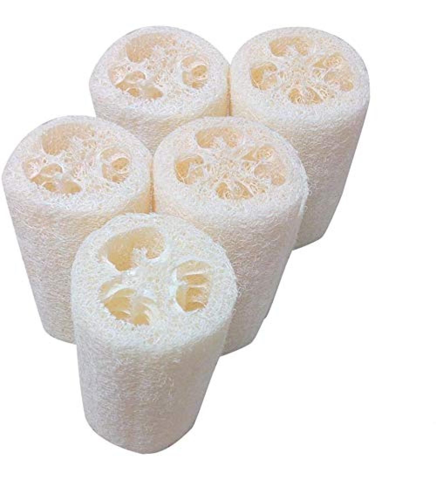 SmarTopus 5-Pack Premium Natural Loofah Sponges - Exfoliating Body Scrubber for Bath, Spa, Shower - Kitchen, Bathroom Dishes - Eco-Friendly - Buy Online on GoSupps.com