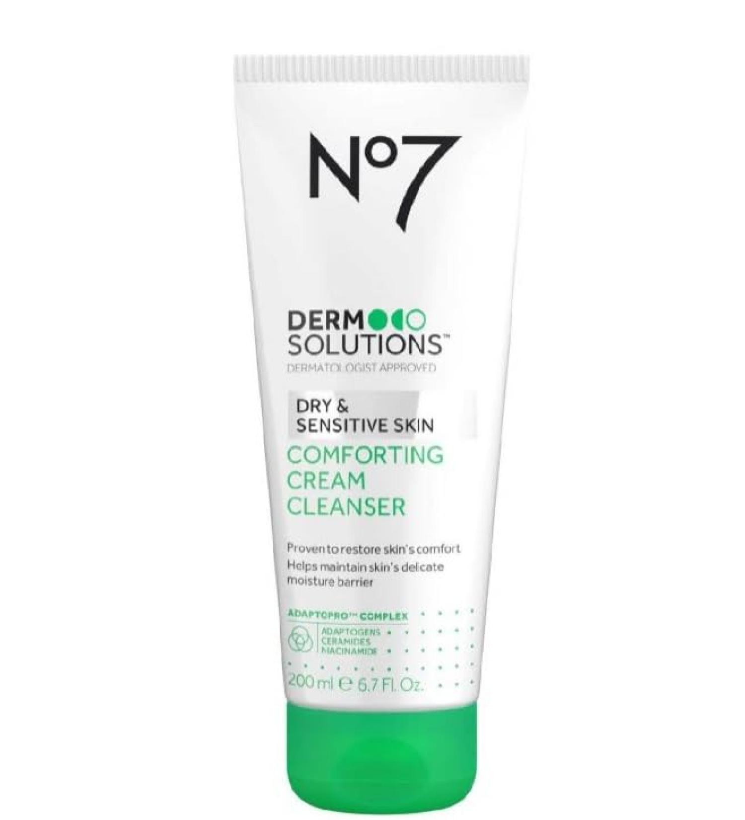 No7 Derm Solutions Comforting Cream Cleanser Suitable for Dry & Sensitive Skin 200ml