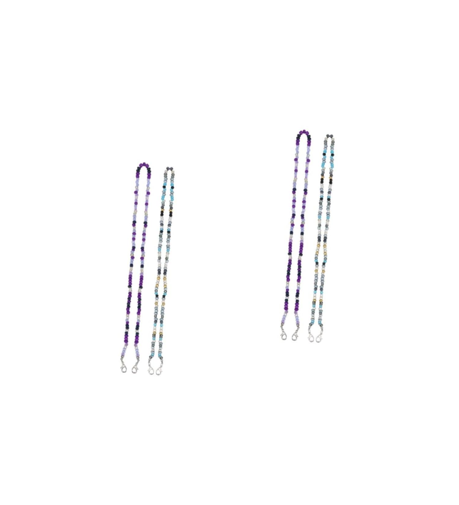 Minkissy 4-Piece Adjustable Mask Chain & Glasses Straps | Stylish Face Cover Rope Lanyards & Bead Chains for Masks - Buy Online on GoSupps.com