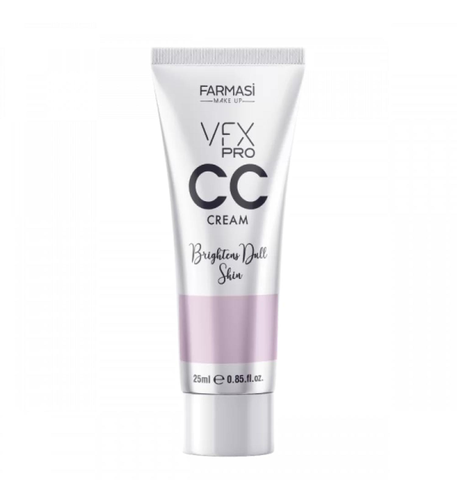 Farmasi VFX Pro CC Purple Cream 30ml/1.0fl.oz Color Correcting Cream for Dull and Yellow-Toned Skin Lightweight Hydrating Formula with Radiant Finish for Even Complexion and Smooth Makeup Base