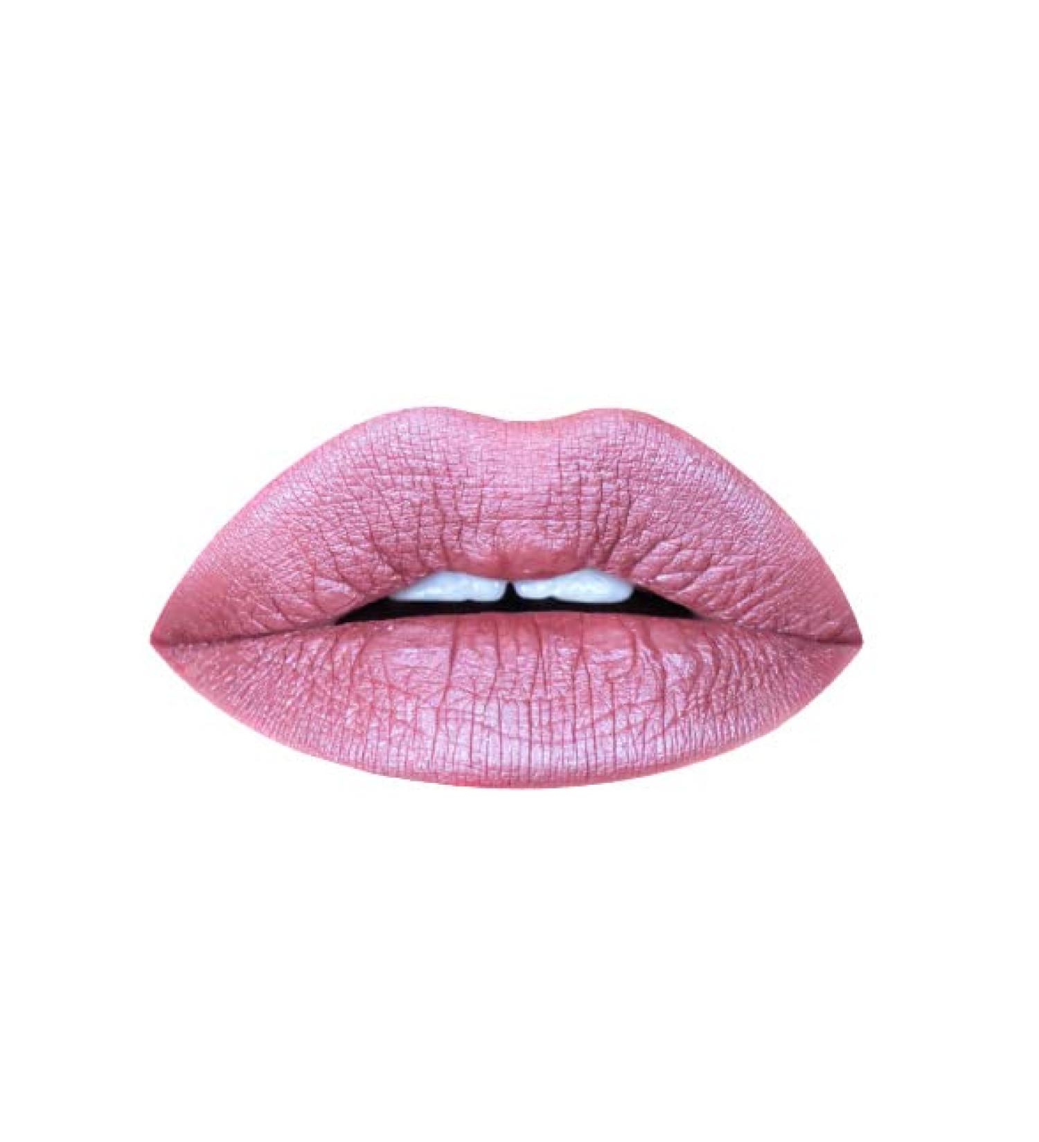 Aromi Dusty Pink Metallic Matte Liquid Lipstick | Dusty Rose Lip ColorShimmery Finish Vegan Cruelty-free Long-Lasting (Fairy Tale)