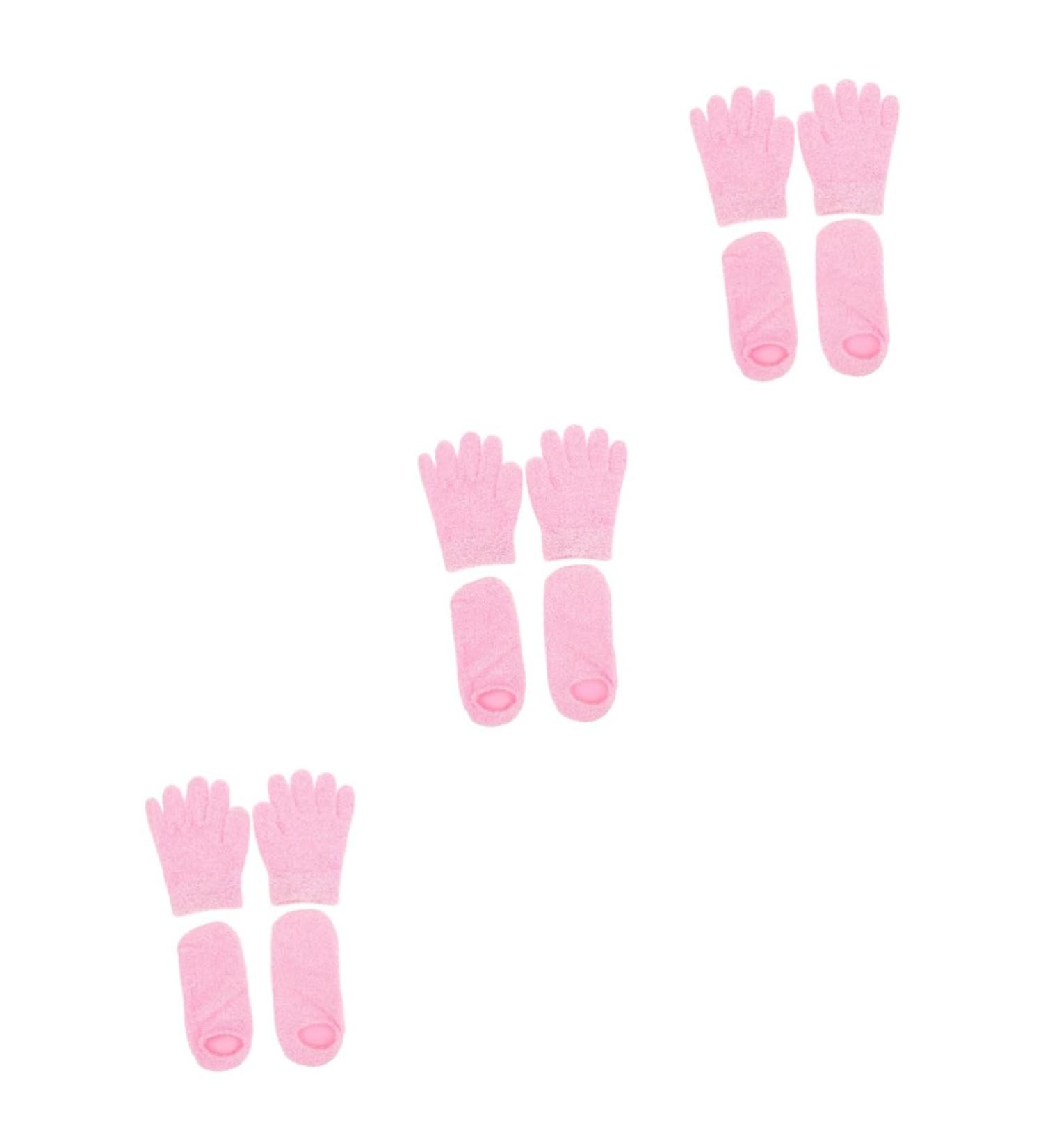 Healeved 6 Pairs Gel Care Kit Hydrating Gloves Socks for Men Moisturizing Mittens Dry Hand Gloves Women Moisturizing Socks Suits for Men Mens Socks Pink Skin Care Set Yarn Spa Miss - Buy Online on GoSupps.com