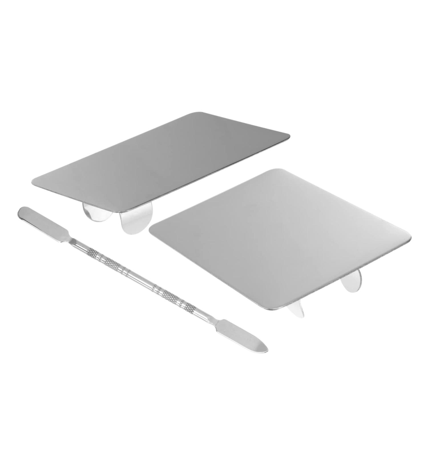 Angoily 2 Sets Palette Diy Nail Art Tools Makeup Pallete Nail Polish Nail Gel Lashes Tool Drawing Nail Nails Color Plate Makeup Pallette Finger Rings Color Board Mix Stainless Steel - Buy Online on GoSupps.com