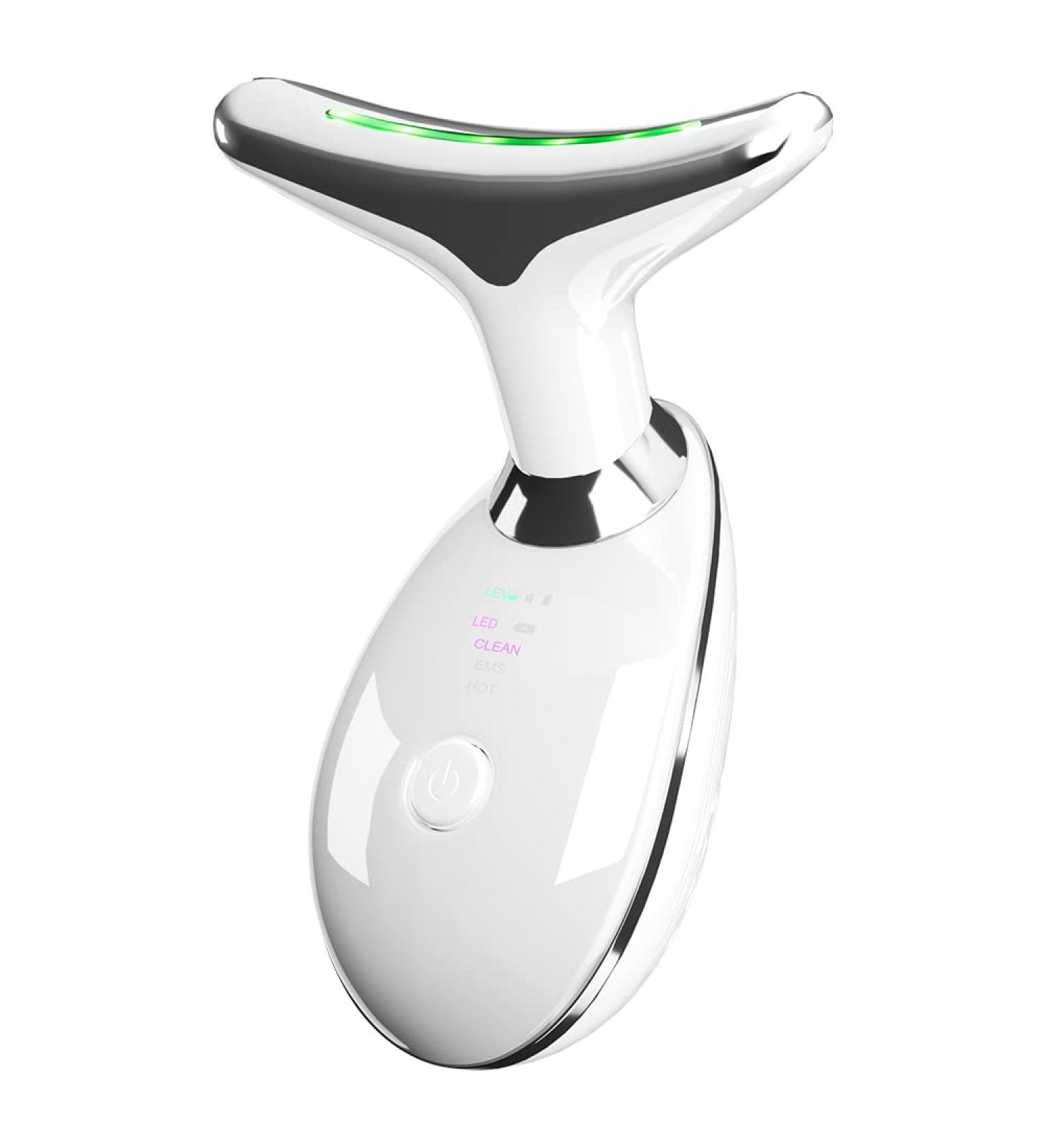 Firming Wrinkle Removal Face Massager | Double Chin Reducer Skin Care Device with 3 Color Modes | Lift, Tighten, & Smooth Sagging Skin | Facial & Neck Massager (White) - Buy Online on GoSupps.com