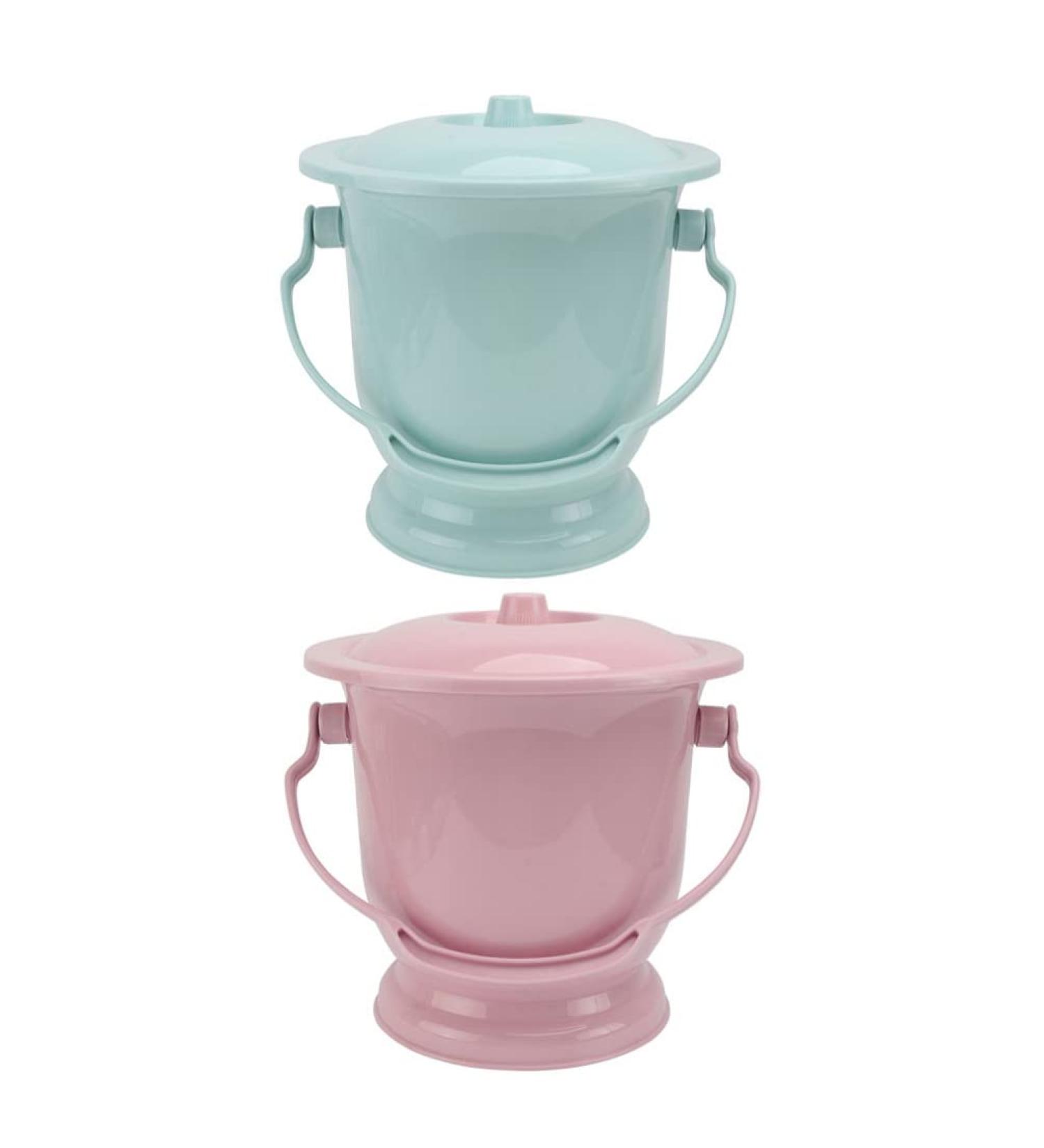 Portable Toilets Chamber Pot Set - 2 Women Urine Bowls with Lids & Handles for Adults Children & Pregnant Women - Ideal for Travel & Camping - Buy Online on GoSupps.com