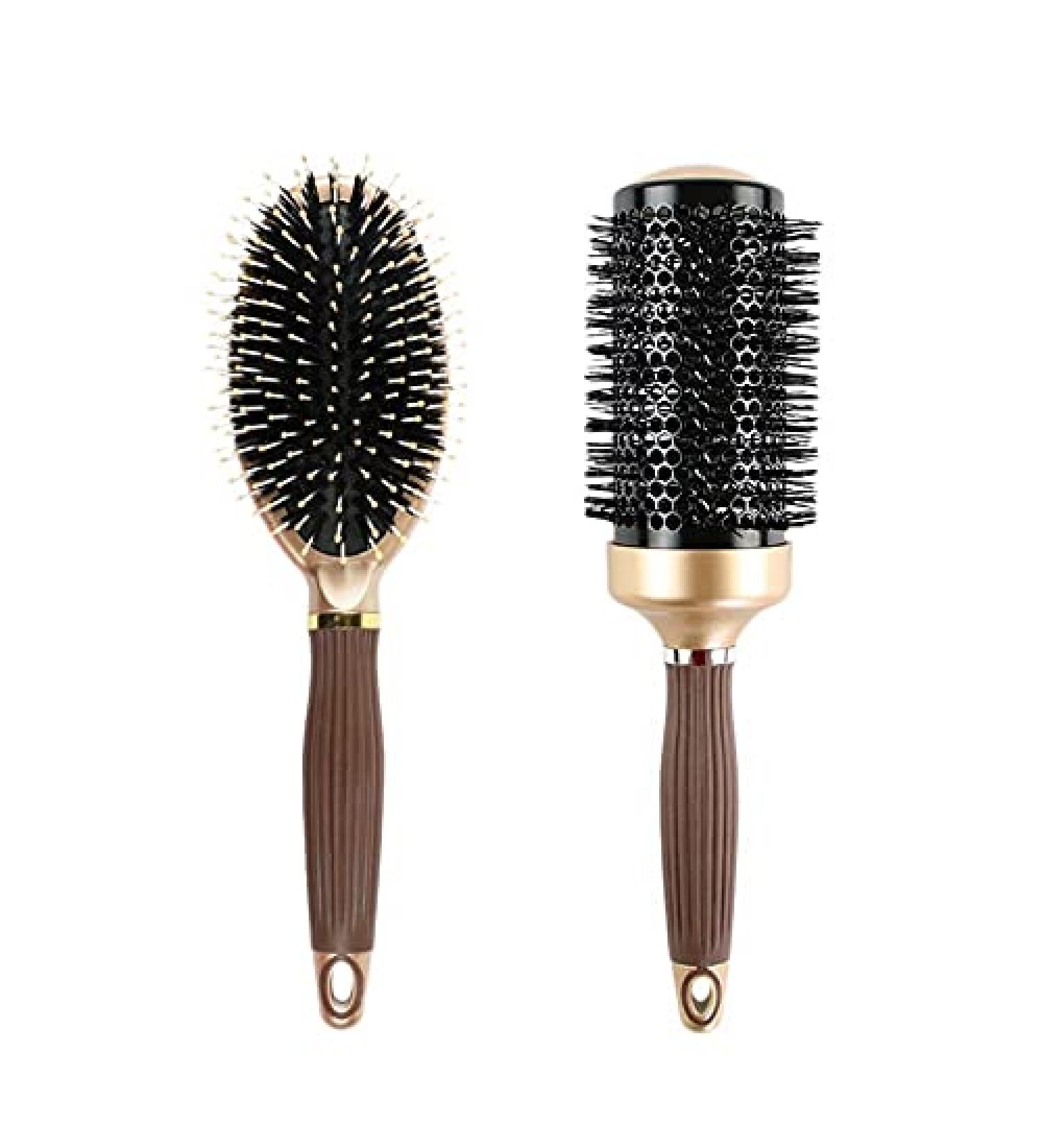 ENERRGECKO Natural Bristle Hair Brush - Anti-Static Styling Tool for Curls & Straight Hair - Perfect for Scalp Massage - International Shipping Available - Buy Online on GoSupps.com