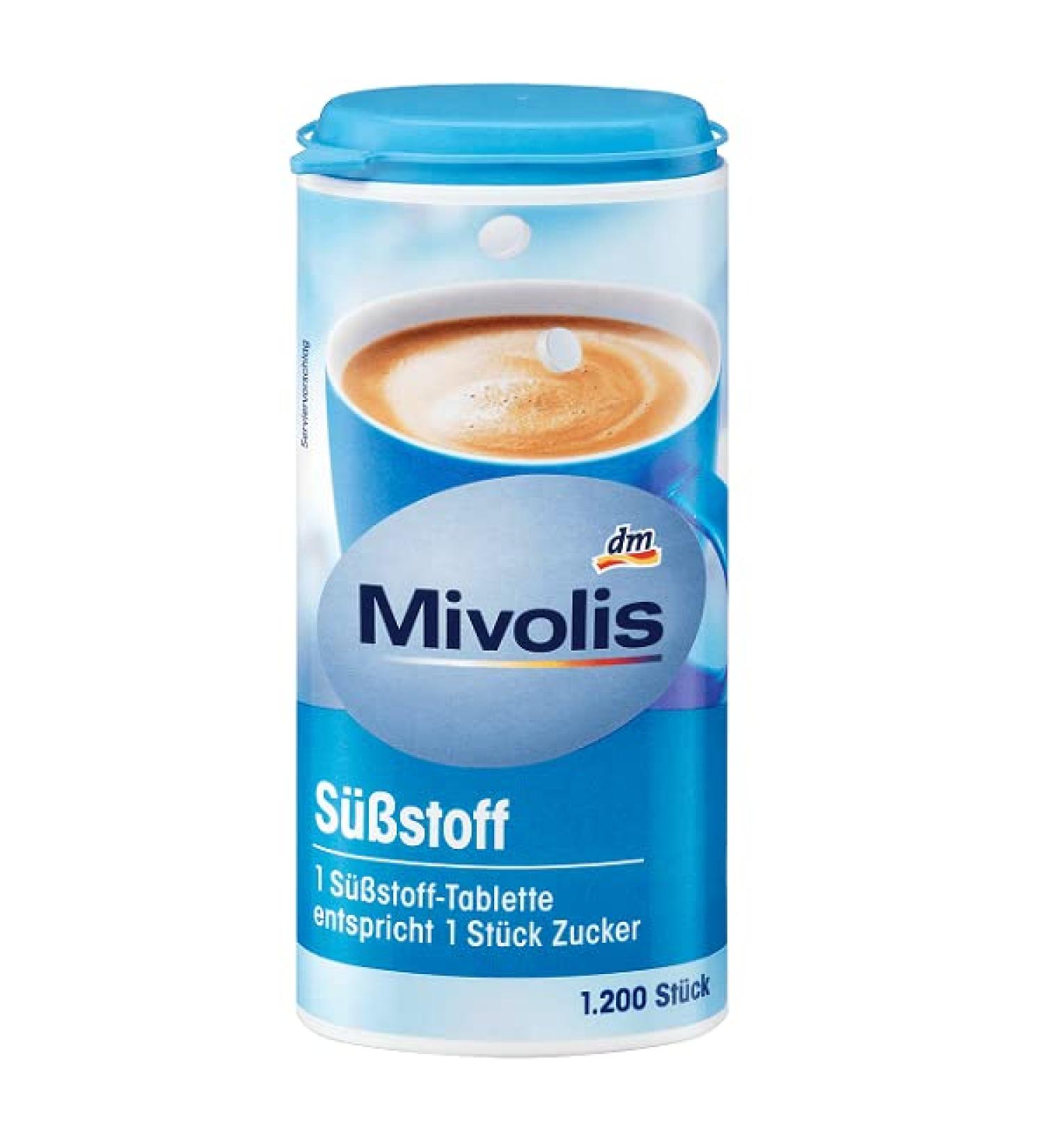 Mivolis Vegan Sweetener Tablets - Gluten & Color-Free 1 200 Pieces (72g) | Premium Sugar Alternative - Buy Online on GoSupps.com