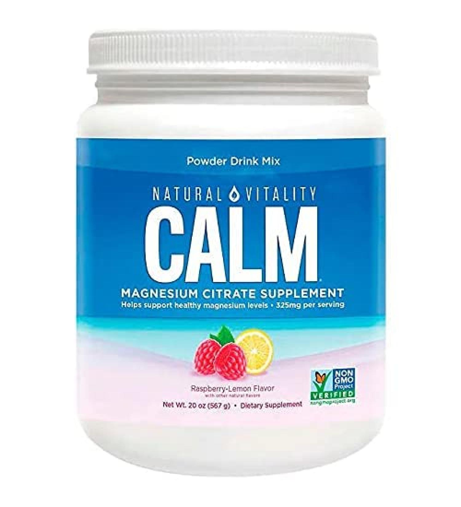 Natural Vitality Calm Magnesium Citrate Powder - 20 oz | Stress Relief Supplement - Buy Online on GoSupps.com