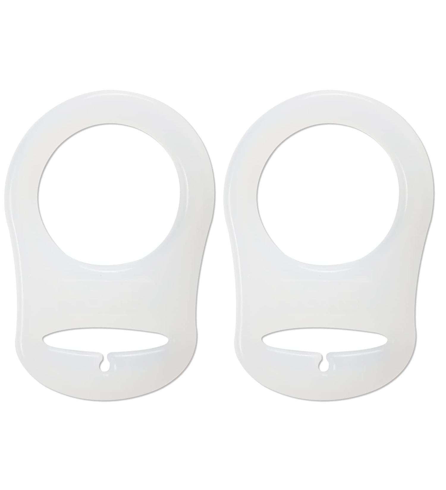 Buy TSTFADAC Silicone Button Ring 2-Piece Pacifier Adapter & Chain | Silicone Baby Dummy Holder Clip | Best Silicone Pacifier Ring for Moms (White) - Buy Online on GoSupps.com