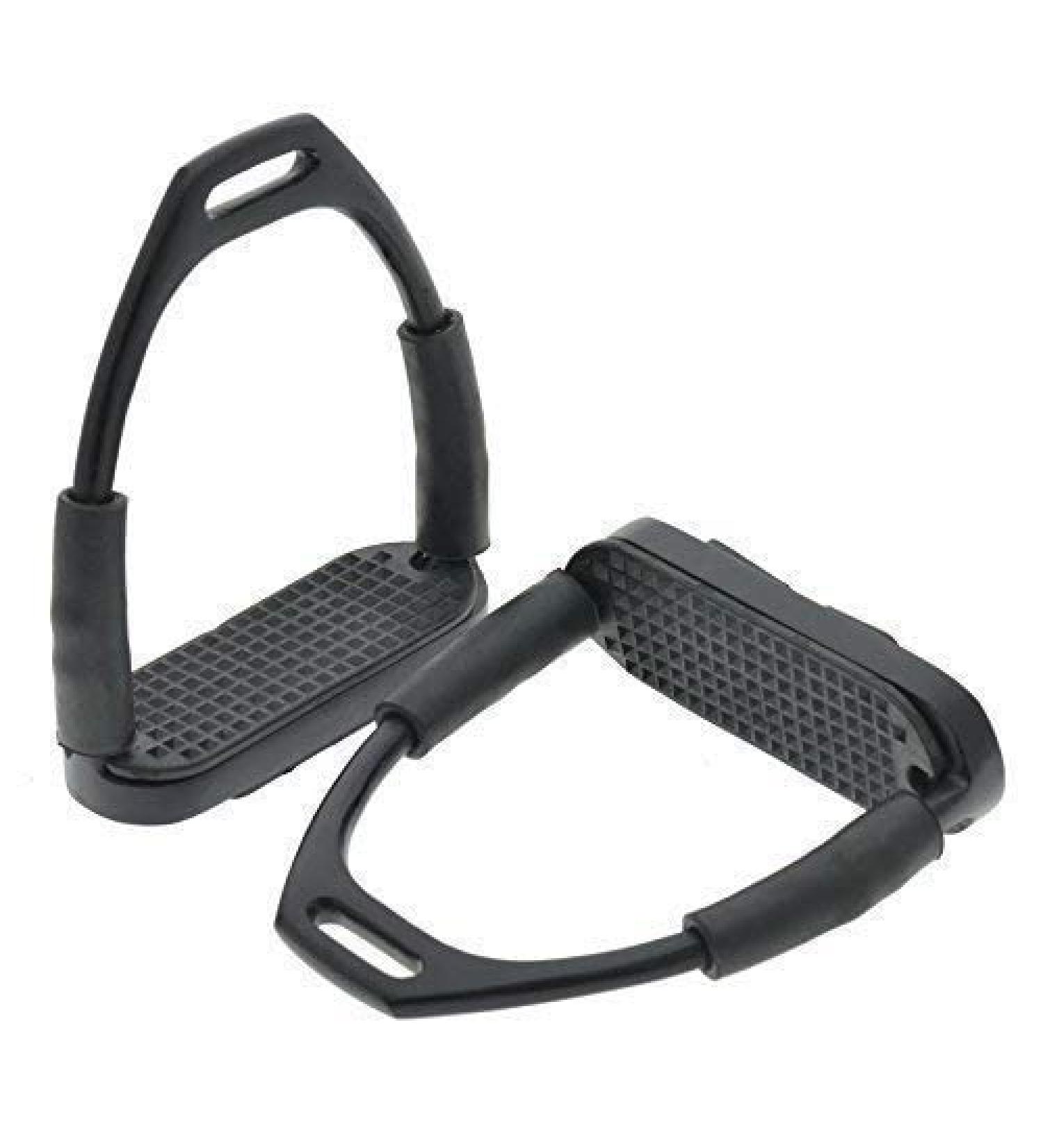 YNR England Flexible Safety Stirrups 4.75 - Stainless Steel Black Irons - Buy Online on GoSupps.com