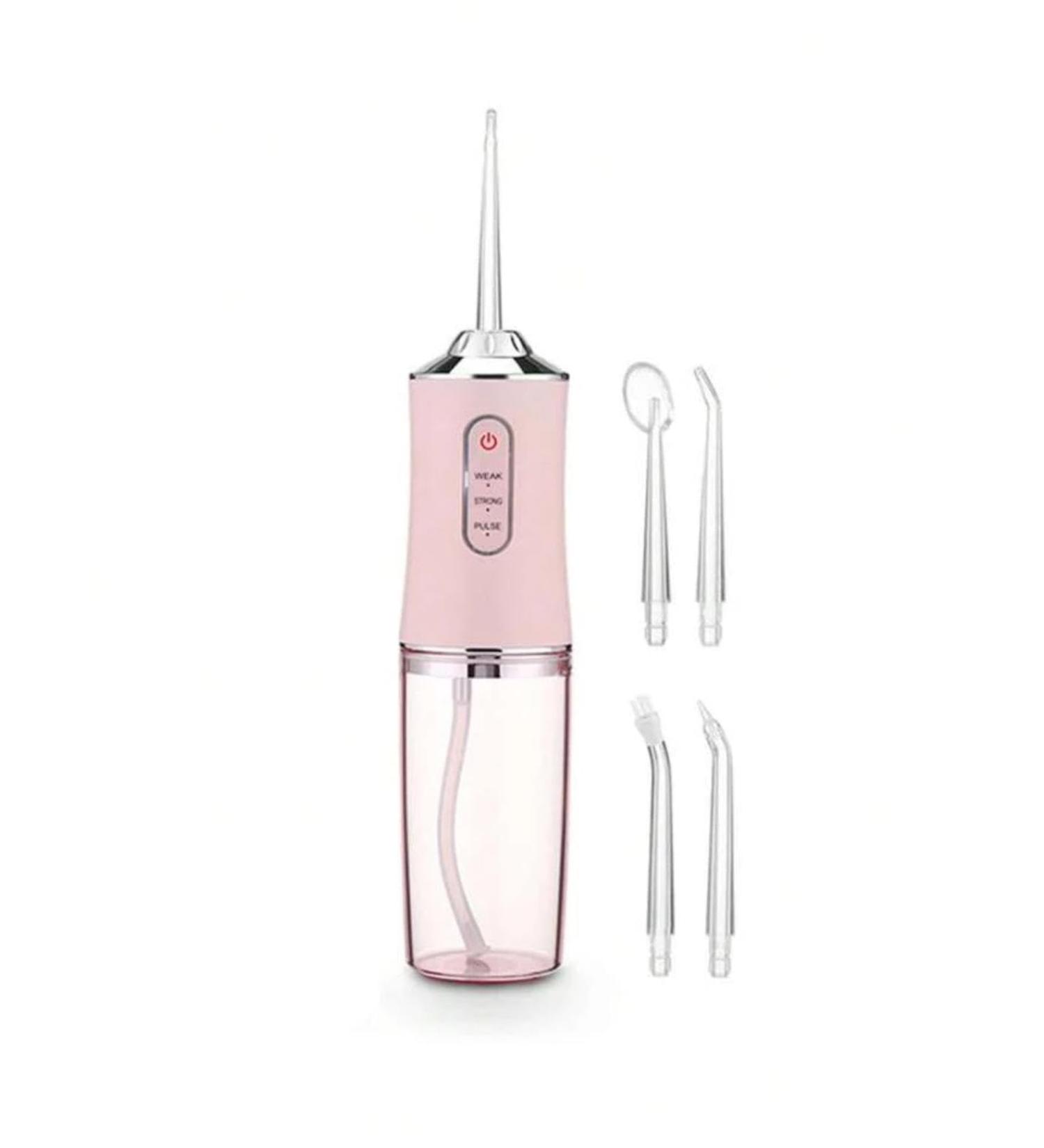 Buy 1PC Portable Electric Water Dental Flosser in Pink | Oral Irrigator with 4 Nozzles for Enhanced Oral Care - International Shipping Available - Buy Online on GoSupps.com