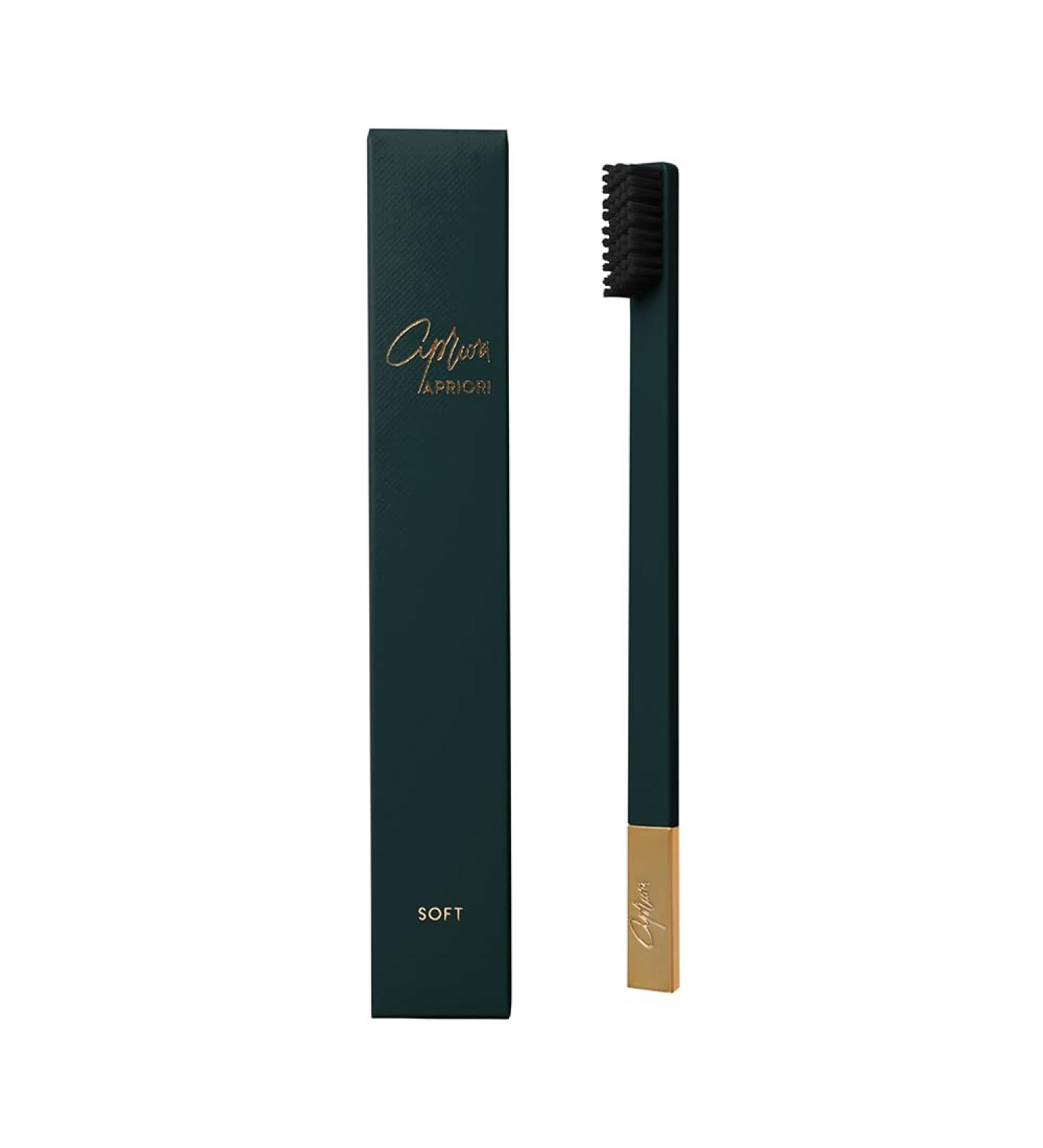 APRIORI British Racing Green Gold Soft Toothbrush - Eco-Friendly Luxury Dental Care for a Bright Smile - International Shipping Available - Buy Online on GoSupps.com