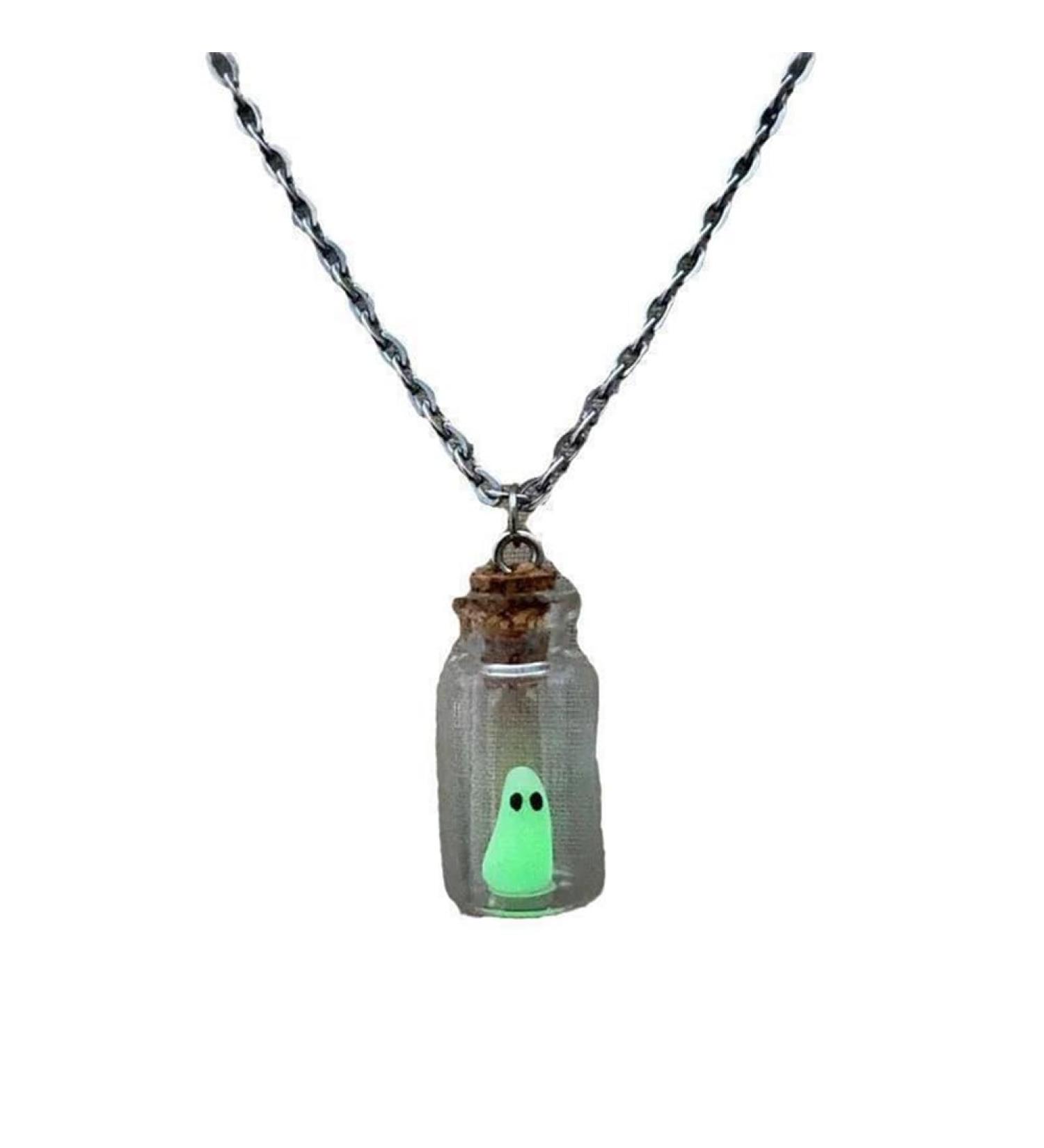 Nagoyuki 1 PCS Glow in the Dark Adopt A Ghost Necklace Cute Halloween Jewellery Pet Ghost - Buy Online on GoSupps.com