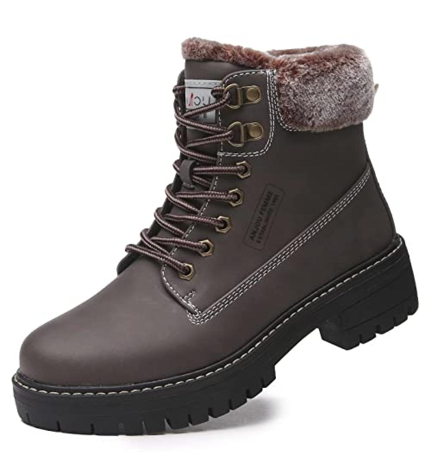Winter Snow Hiking Work Boots for Women - Size 9, Brown | ANJOUFEMME - Buy Online on GoSupps.com