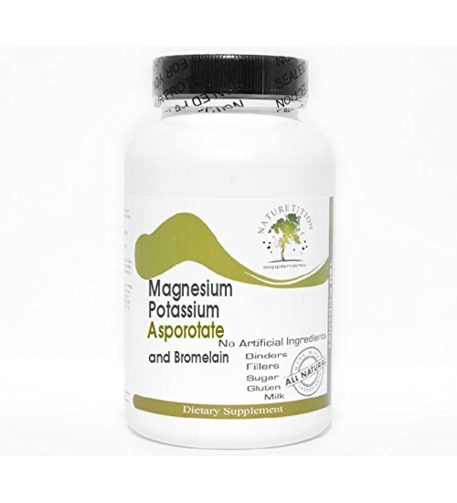 Magnesium Potassium Asporotate and Bromelain 100 Capsules - No Additives Naturetition Supplements