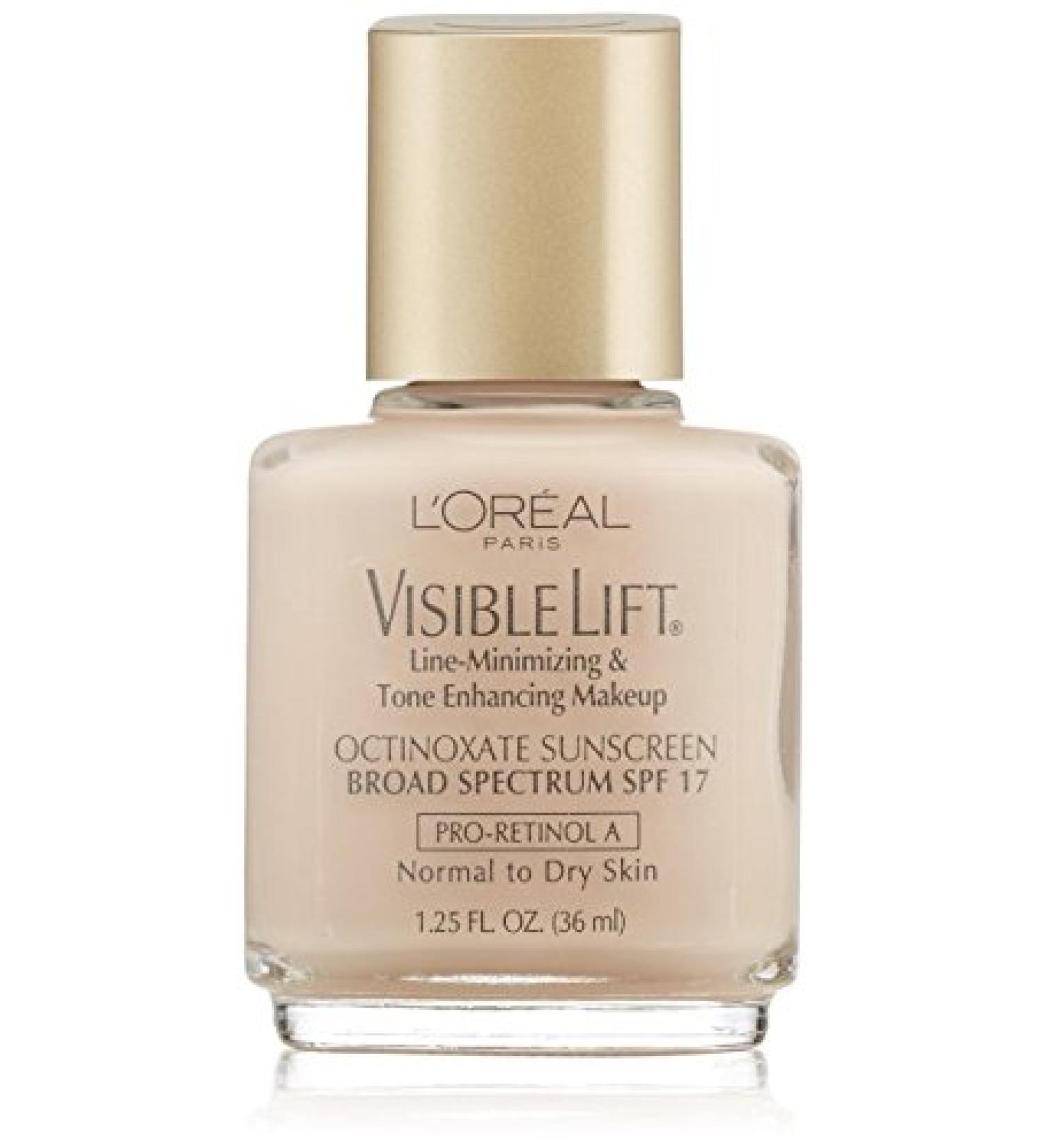 (Pack 2) L'oreal Paris Visible Lift Line-minimizing & Tone-enhancing Makeup Soft Ivory 102 1.25 Ounces