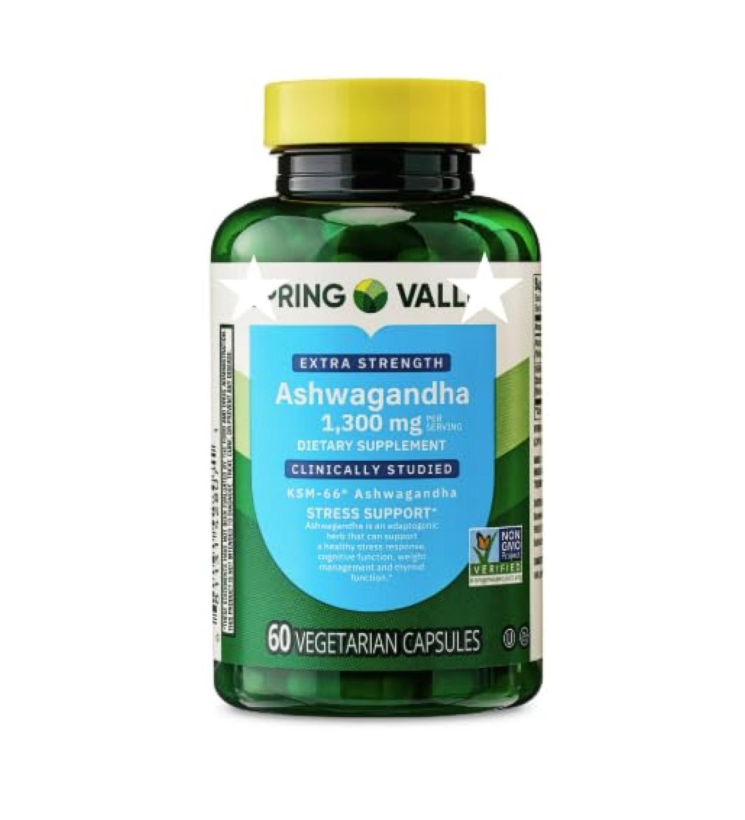 Extra Strength Ashwagandha Dietary Supplement 1300 mg Stress Relief and Mood Enhancer 60 Vegetarian Capsules - Buy Online on GoSupps.com