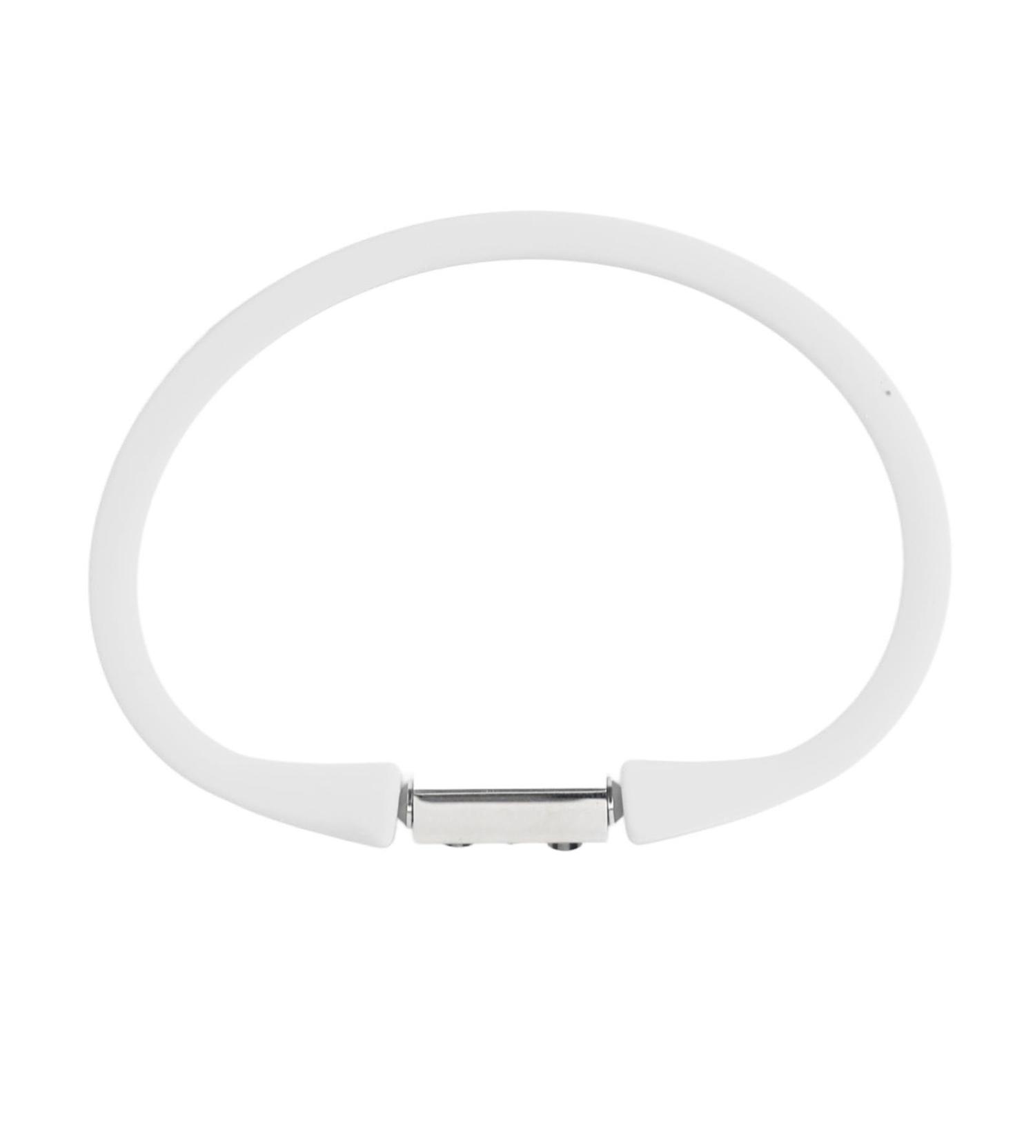 Negative Ion Energy Bracelet - Magnetic Therapy for Health & Blood Circulation | Silicone Sports Bracelet for Men & Women (White) - Buy Online on GoSupps.com