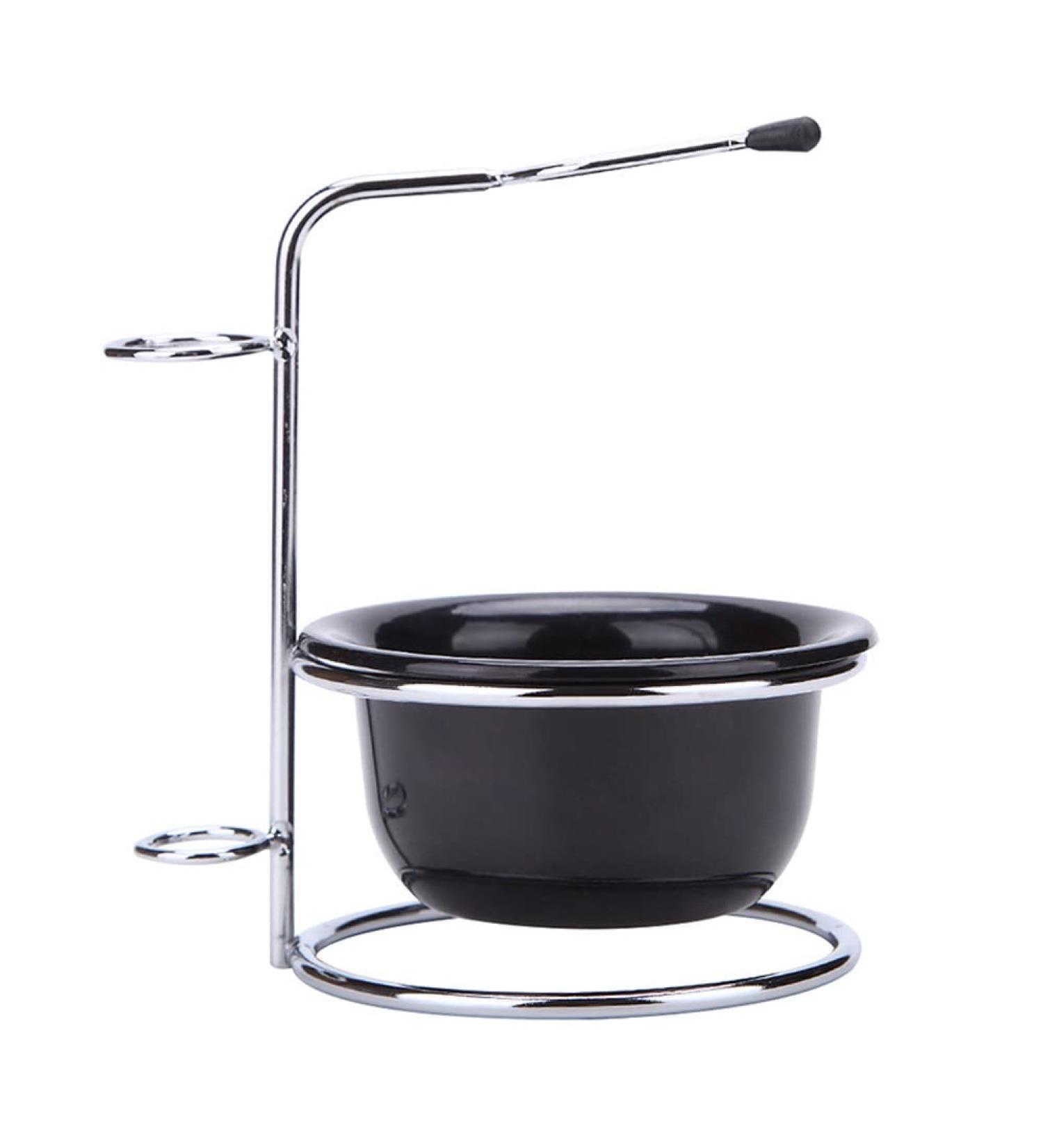 Luzen Stainless Steel Shaving Bowl & Brush Stand | Professional 2-in-1 Shaving Kit for Men | Durable Tool for Grooming Care - Buy Online on GoSupps.com