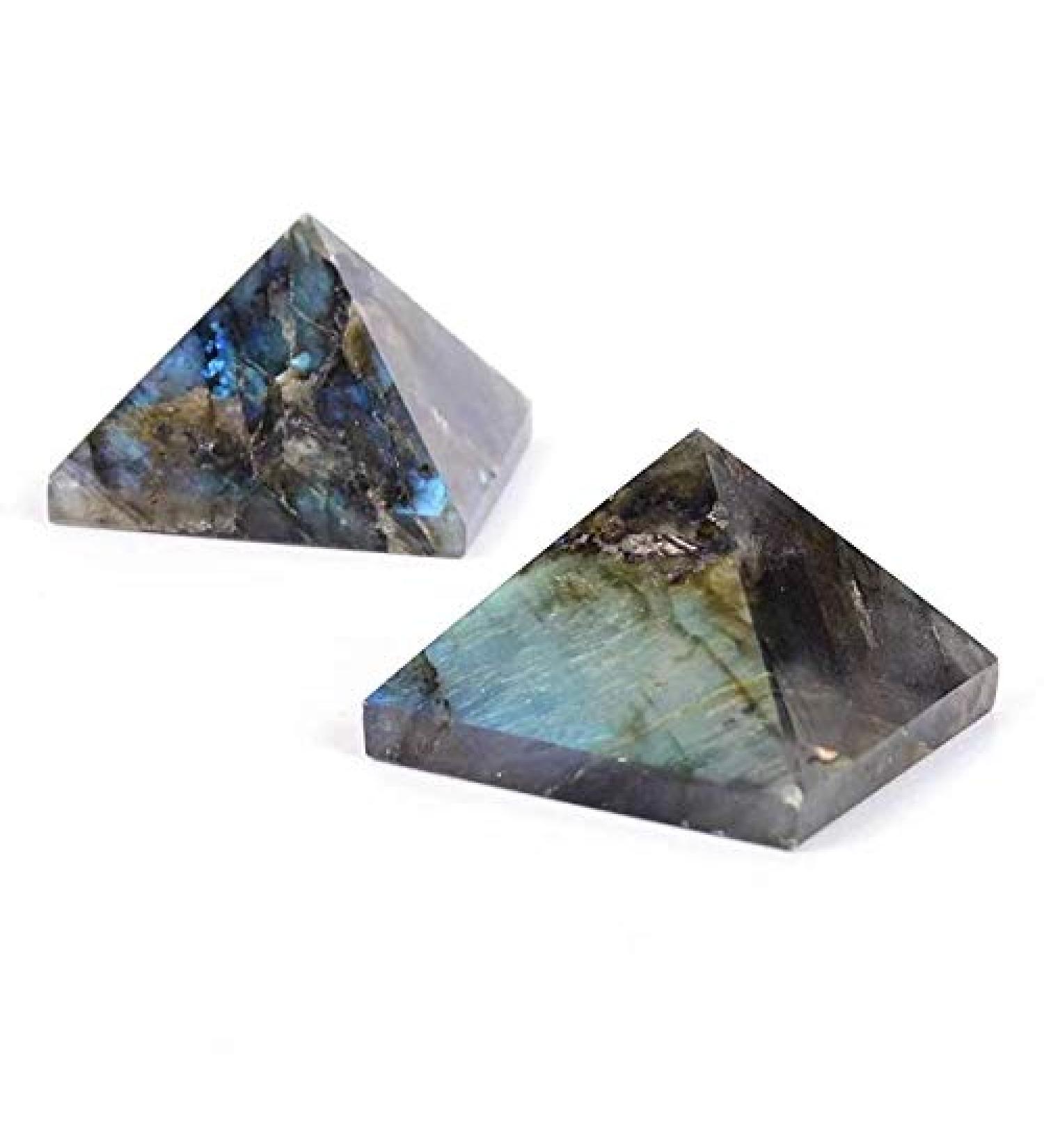 1pc Natural Carved semi Precious Stone Crystal Labradorite Quartz Pyramid 45mm-50mm Chakra Reiki Balancing - Buy Online on GoSupps.com