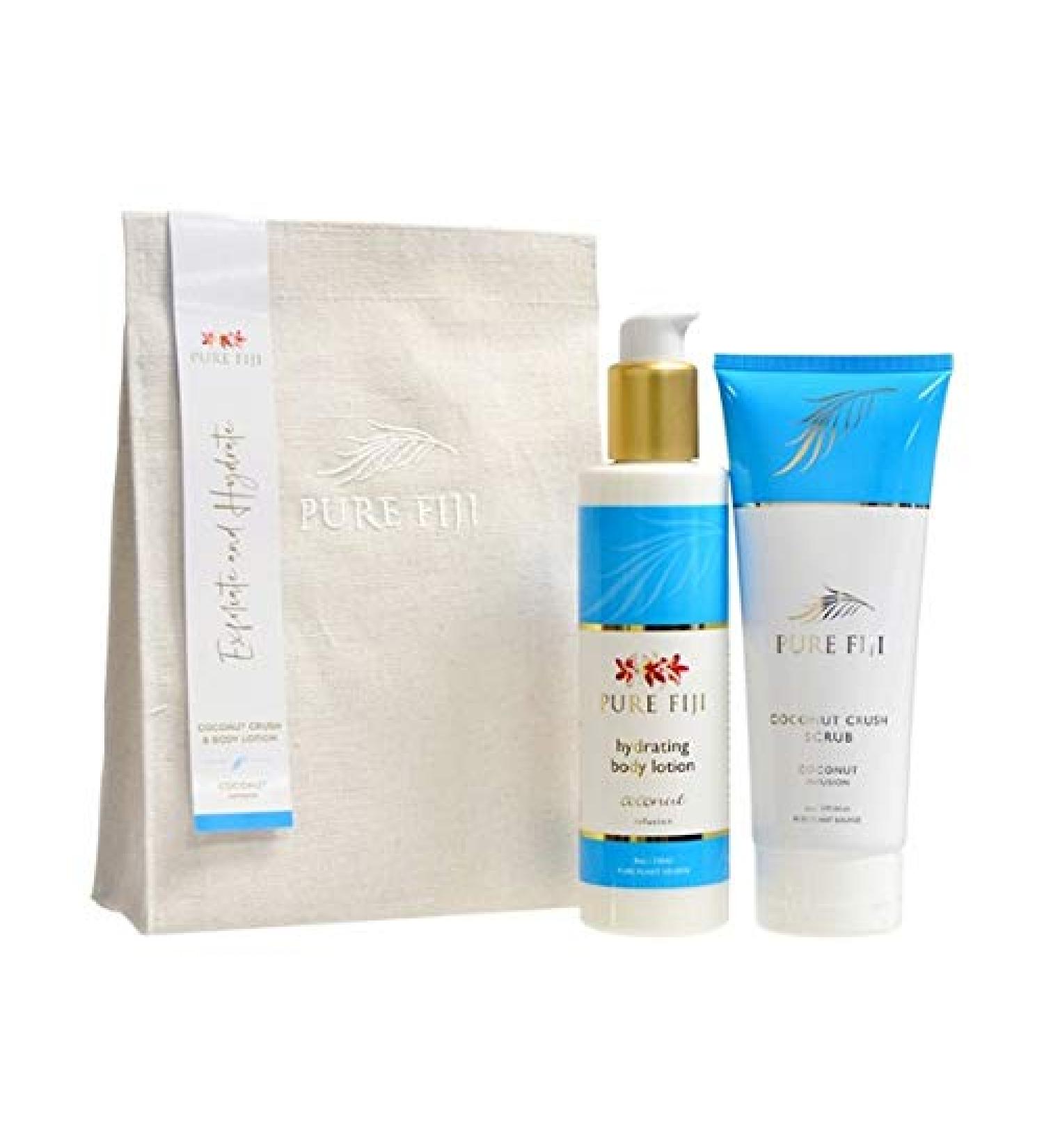 Shop PURE FIJI Bath Gift Set - Hydrate & Polish Kit | Coconut Body Scrub & Lotion for Dry Skin | Perfect Spa Gift Set for Women & Men - Buy Online on GoSupps.com