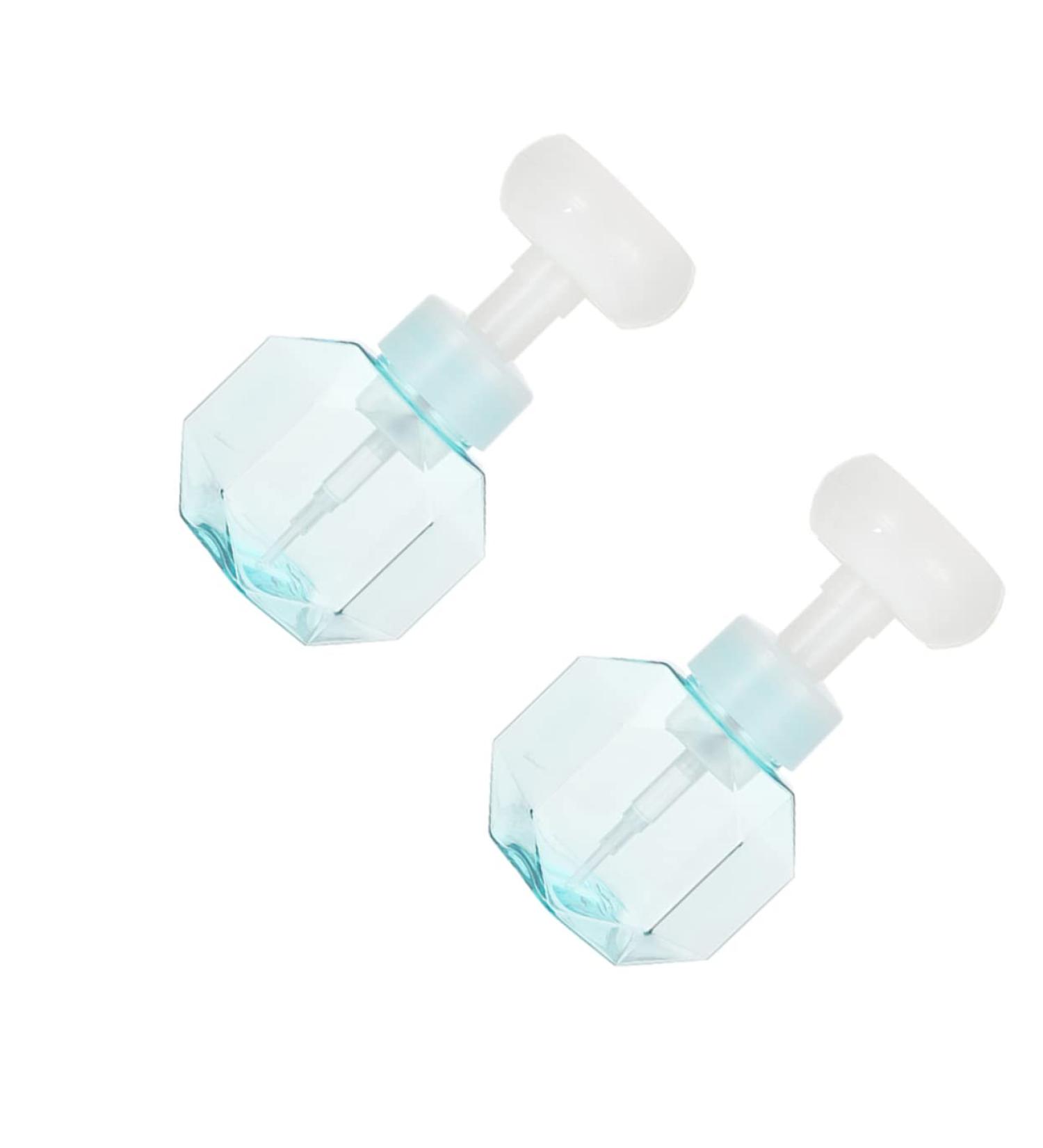 Fomiyes Mini Foaming Face Lotion & Liquid Donor Pump Bottle - 2 Pack Travel-Friendly 9.7x9.7x16.3cm Blue - Buy Online on GoSupps.com