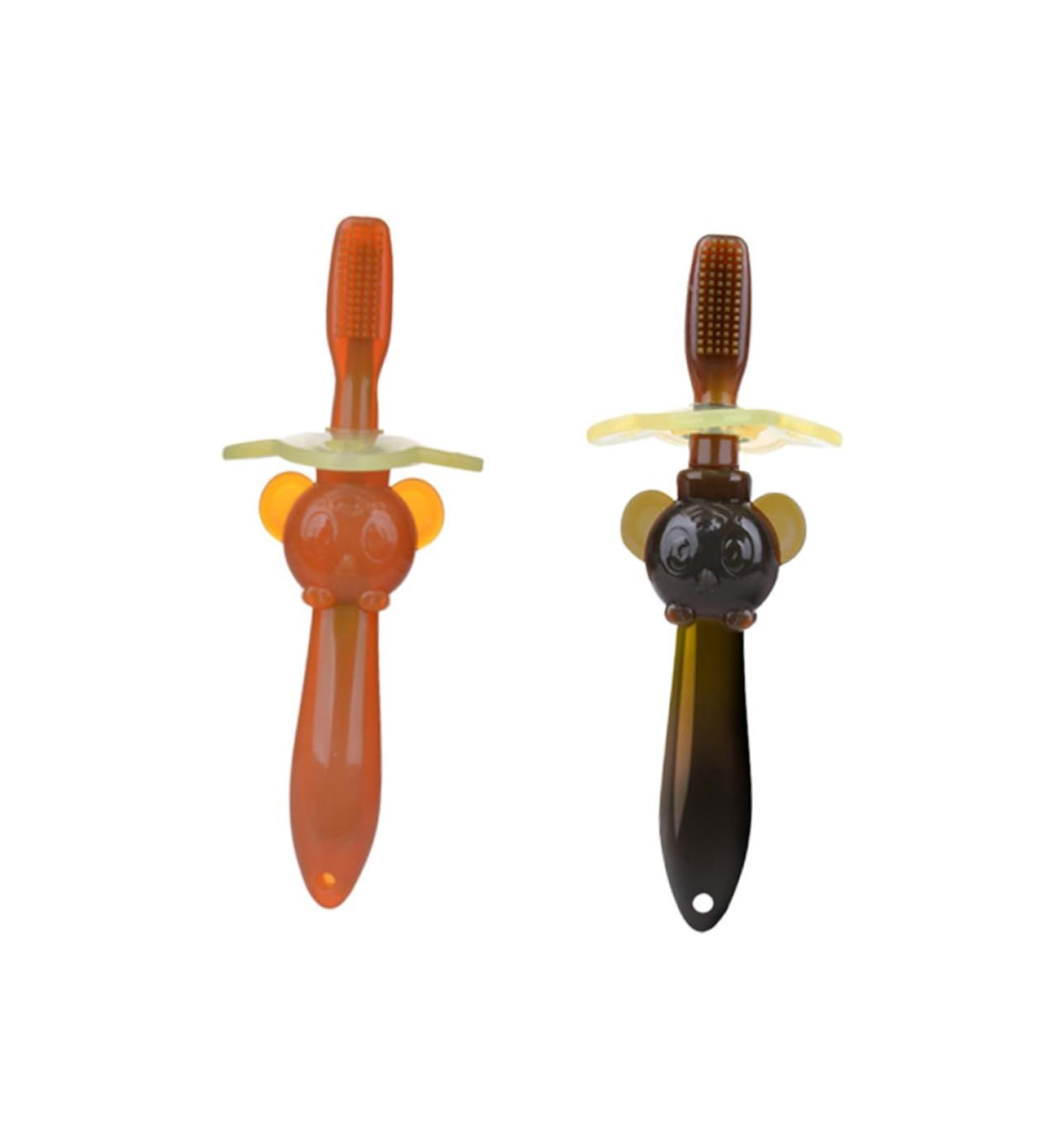 Buy BUIFULSIC 2-in-1 Silicone Children's Toothbrush Safe Travel Tools for Newborn Oral Care - Buy Online on GoSupps.com