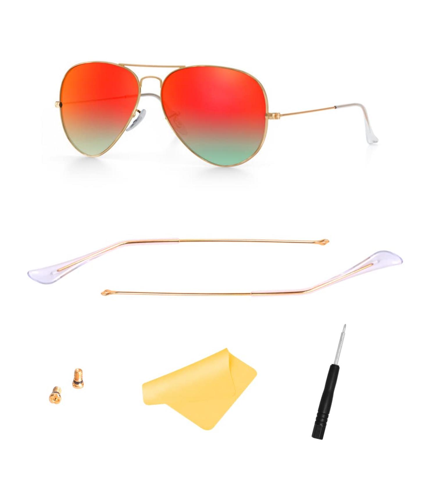 Replacement Arm Temple Tips for Ray-Ban Aviator RB3025 Sunglasses Repair Kit Parts (Gold) - Buy Online on GoSupps.com