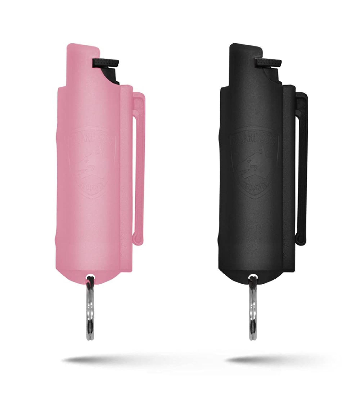 Guard Dog Security Quick Action Pepper Spray Keychain - Maximum Strength MC 1.44 - 16 ft Range - Made in USA - 2 Pack Black/Pink - Buy Online on GoSupps.com