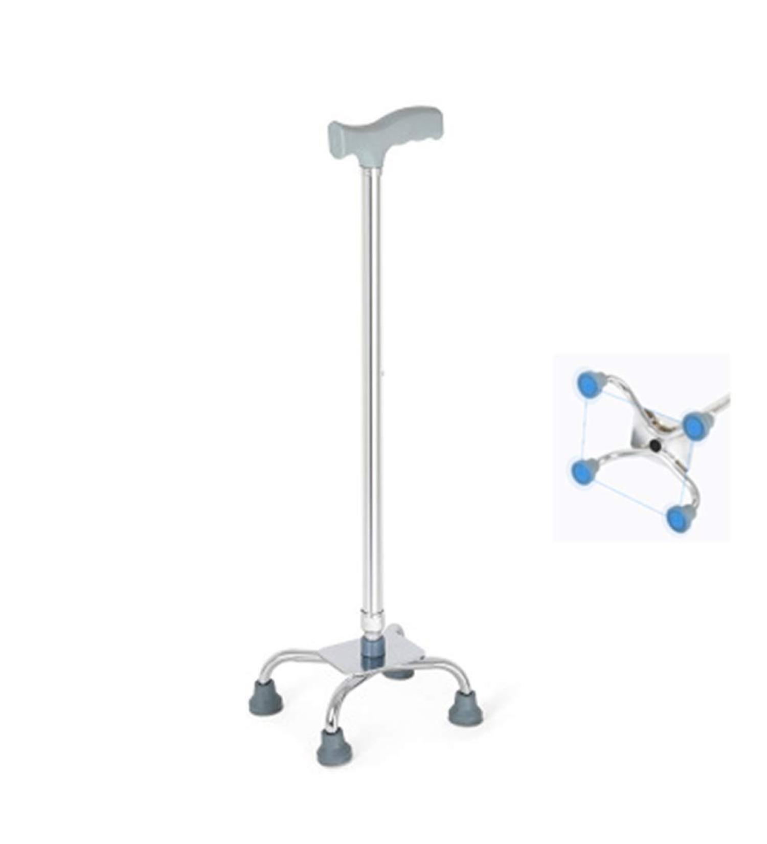 Telescopic Walking Stick Small Based Quad Cane Lightweight Aluminium Height Adjustable Walking Aid (Color : Silver) Yearn for Independence - Buy Online on GoSupps.com