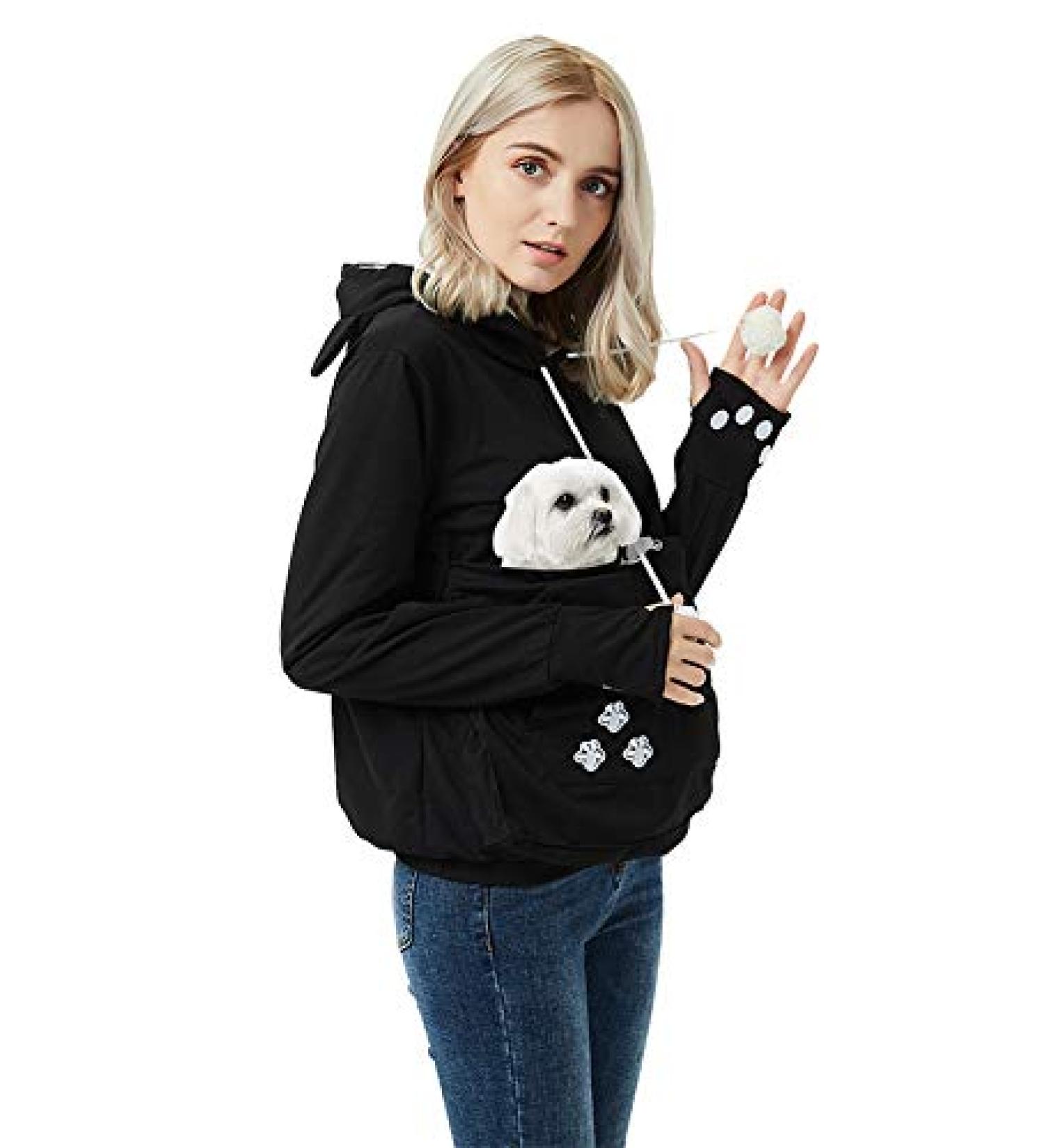 Unisex XL Pet Carrier Hoodie | Cat Dog Pouch Holder Sweatshirt - Buy Online on GoSupps.com